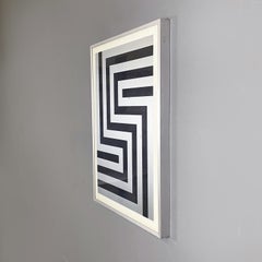 French modern Gray black white Screen-print by Julije Knifer, 1970s