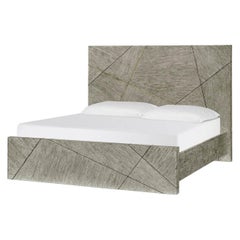 French Modern Greyed Oak King Bed