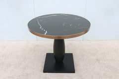 French Modern Hamilton Conte 36" Round Black Tila Dining Table, Conference Table