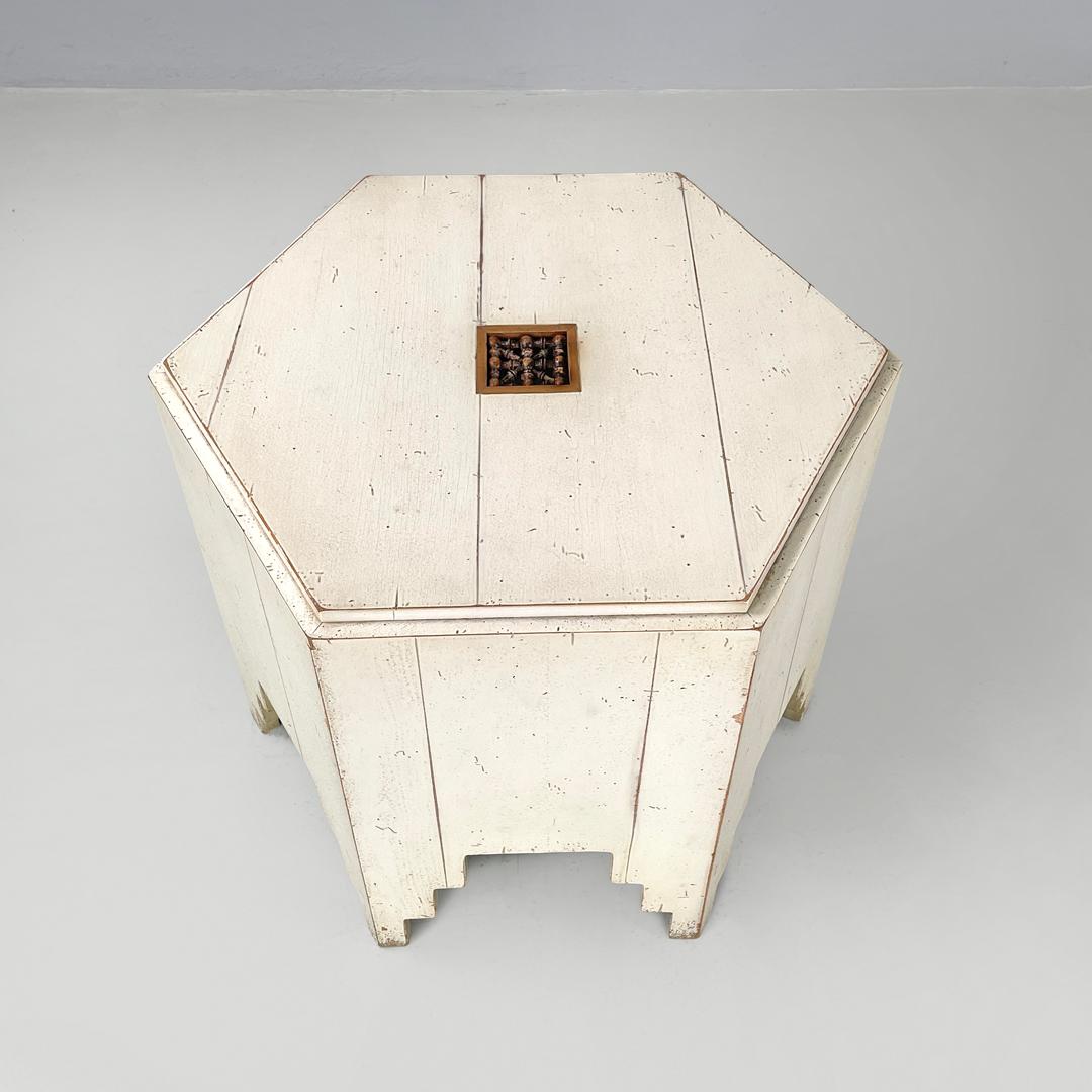 Fin du 20e siècle Tables basses hexagonales modernes en bois blanc de Roche Bobois, années 1980 en vente