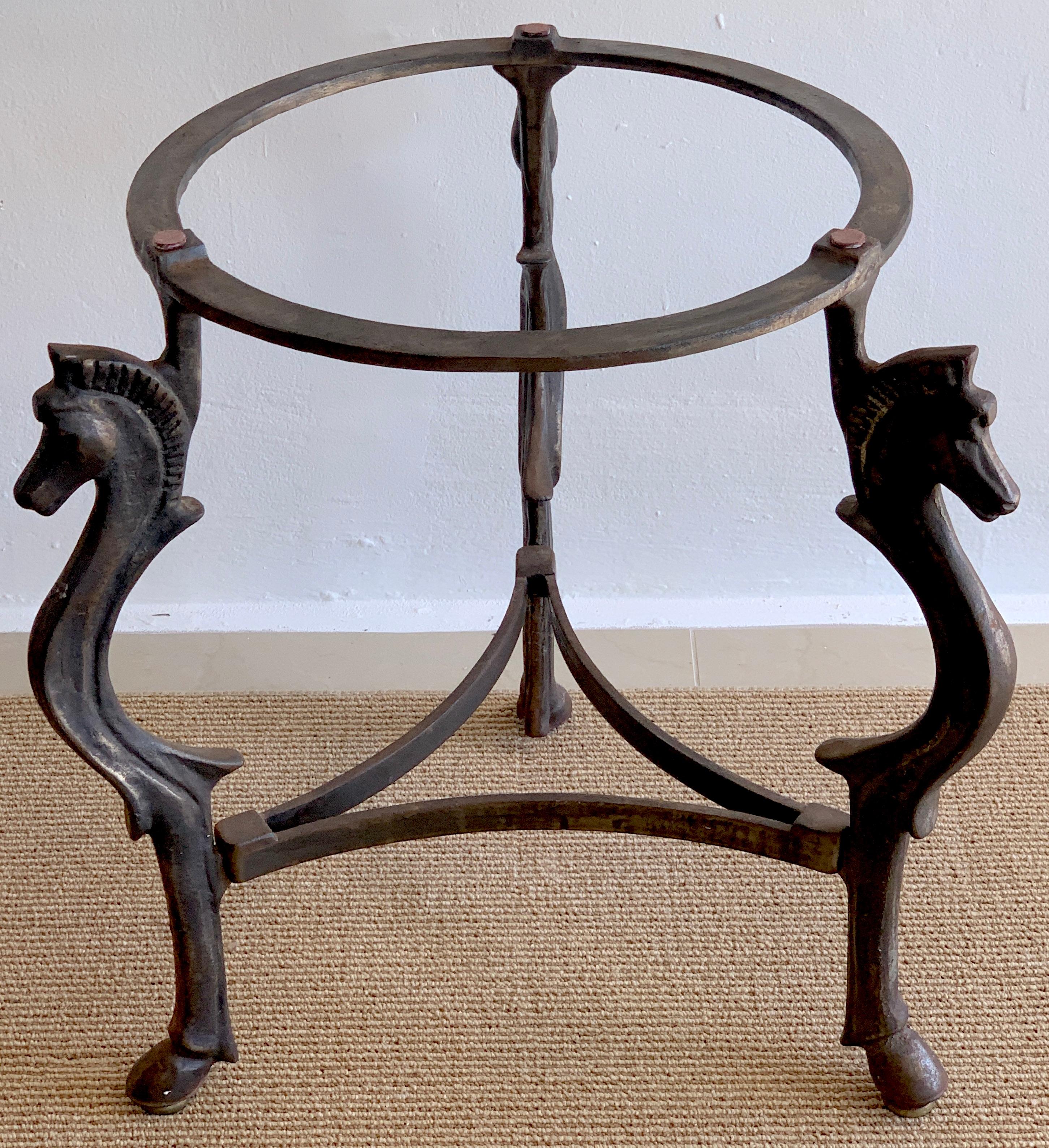 French Modern Iron horse Motif Side/End Table, circa 1960 In Good Condition In West Palm Beach, FL