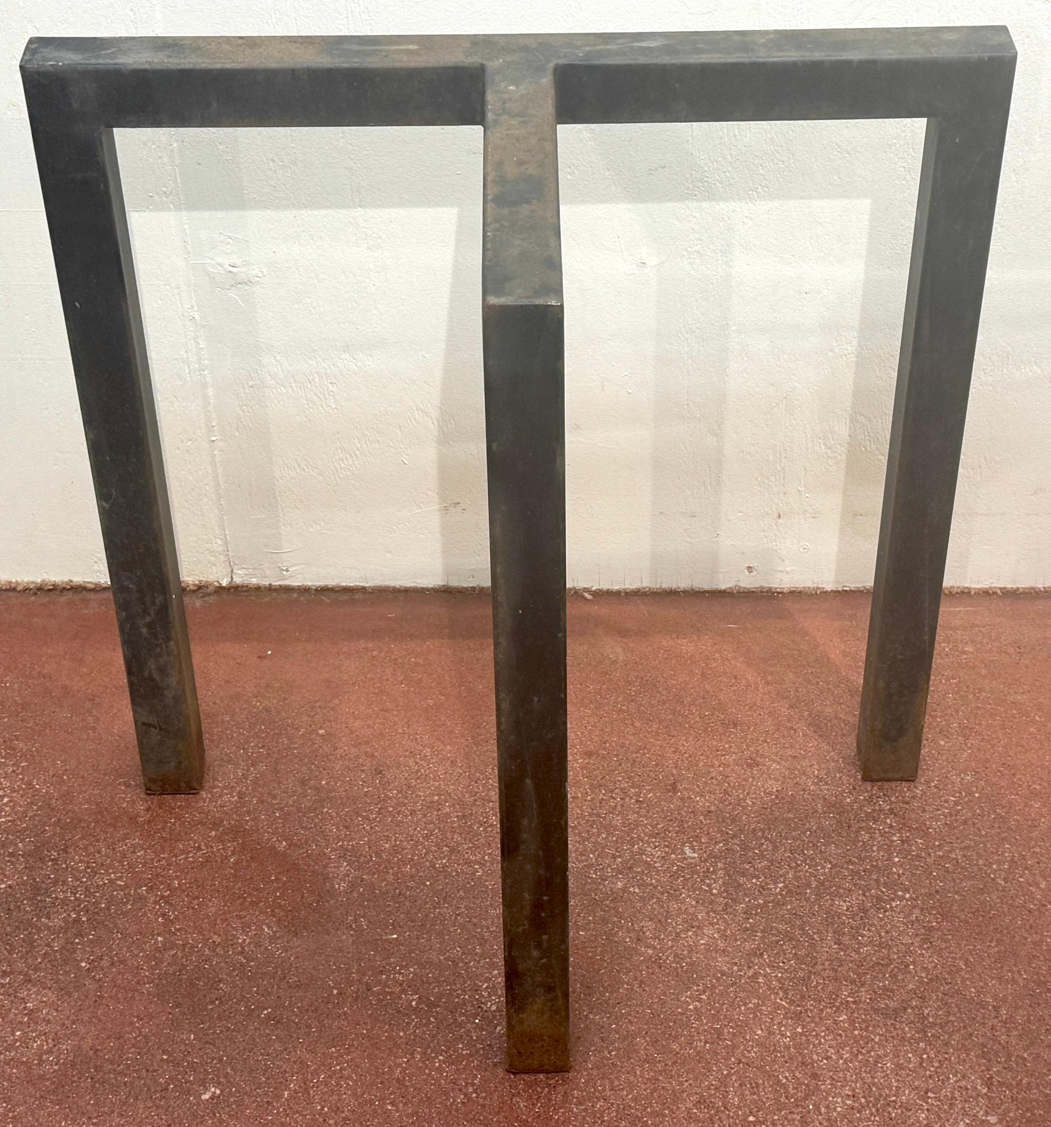 French Modern Iron & Stone Garden Consoles 5