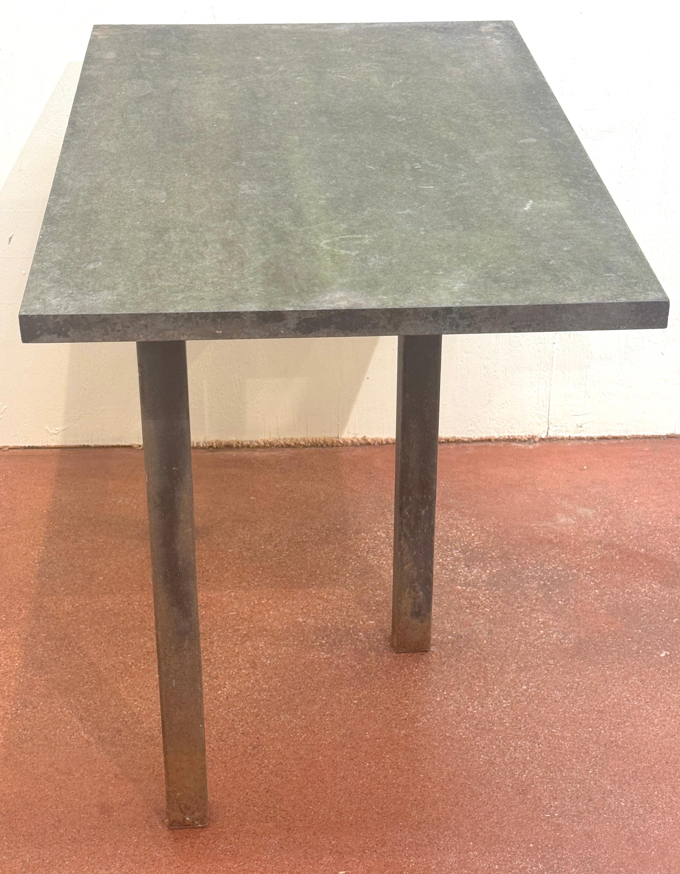 French Modern Iron & Stone Garden Consoles 1