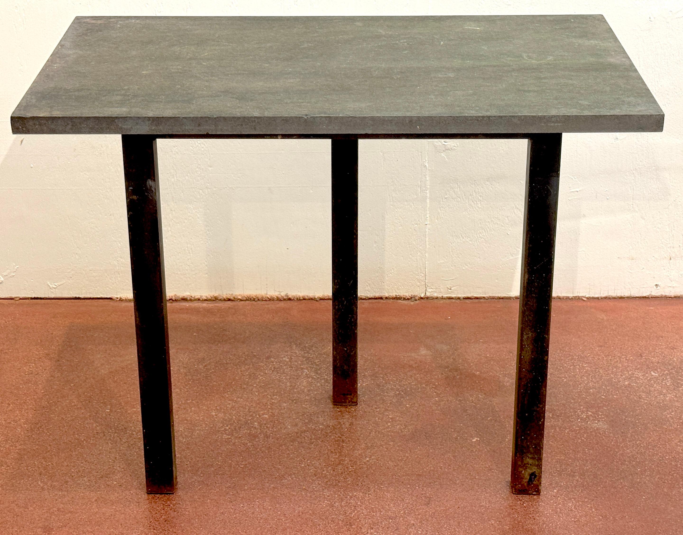French Modern Iron & Stone Garden Consoles 2