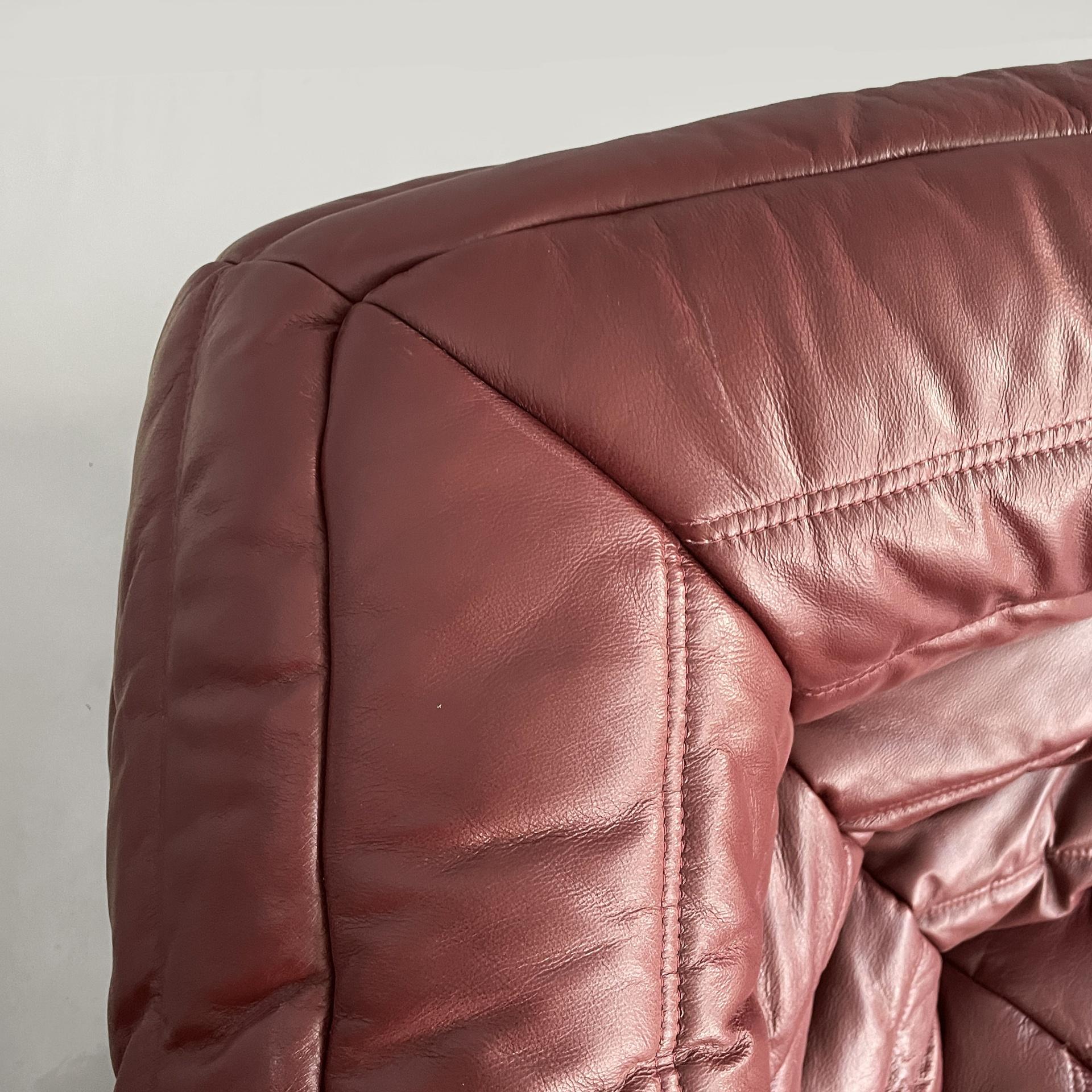Divano moderno francese in pelle Togo di Michel Ducaroy per Ligne Roset, anni '70 in vendita 2