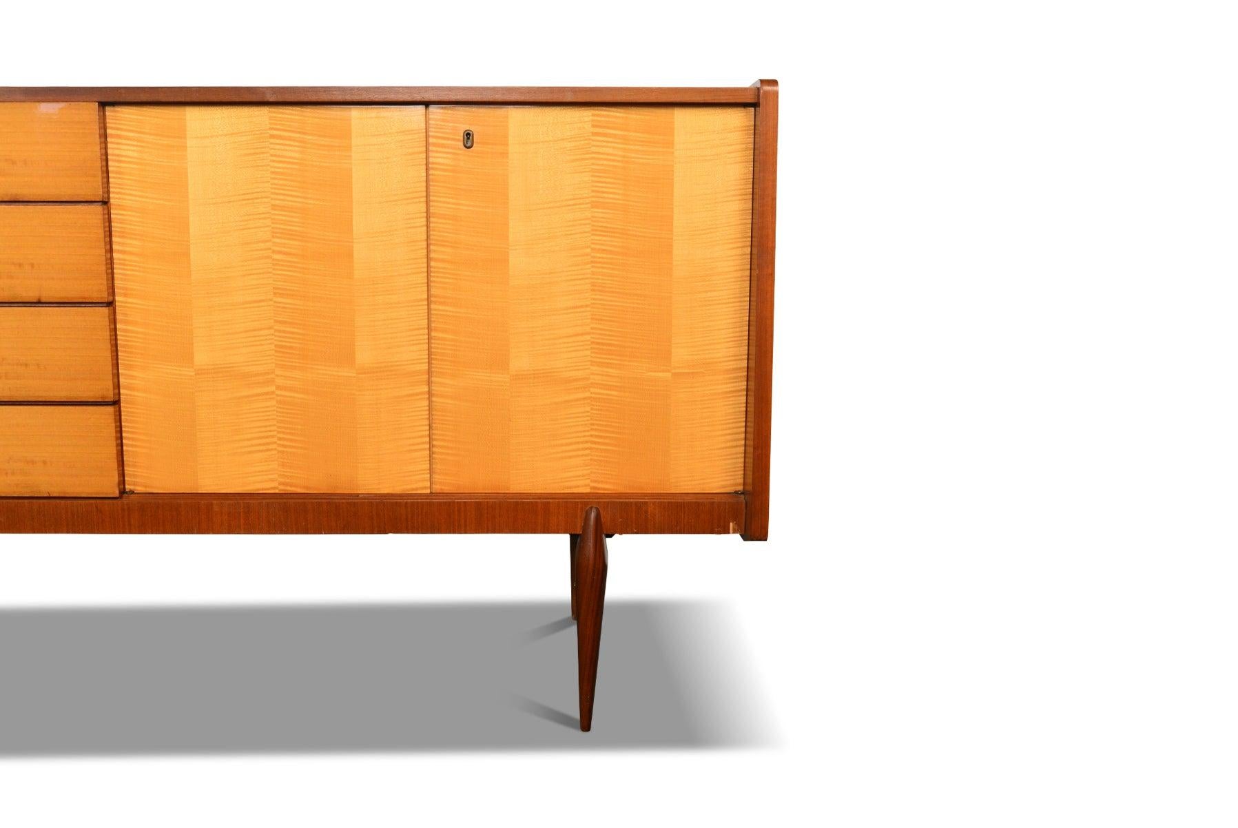 20th Century French, Modern Low Sideboard in Beech and Maple For Sale