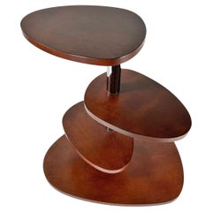 French Modern Mahogany 4 Tier Pivoting Mexique Table, Style Charlotte Perriand