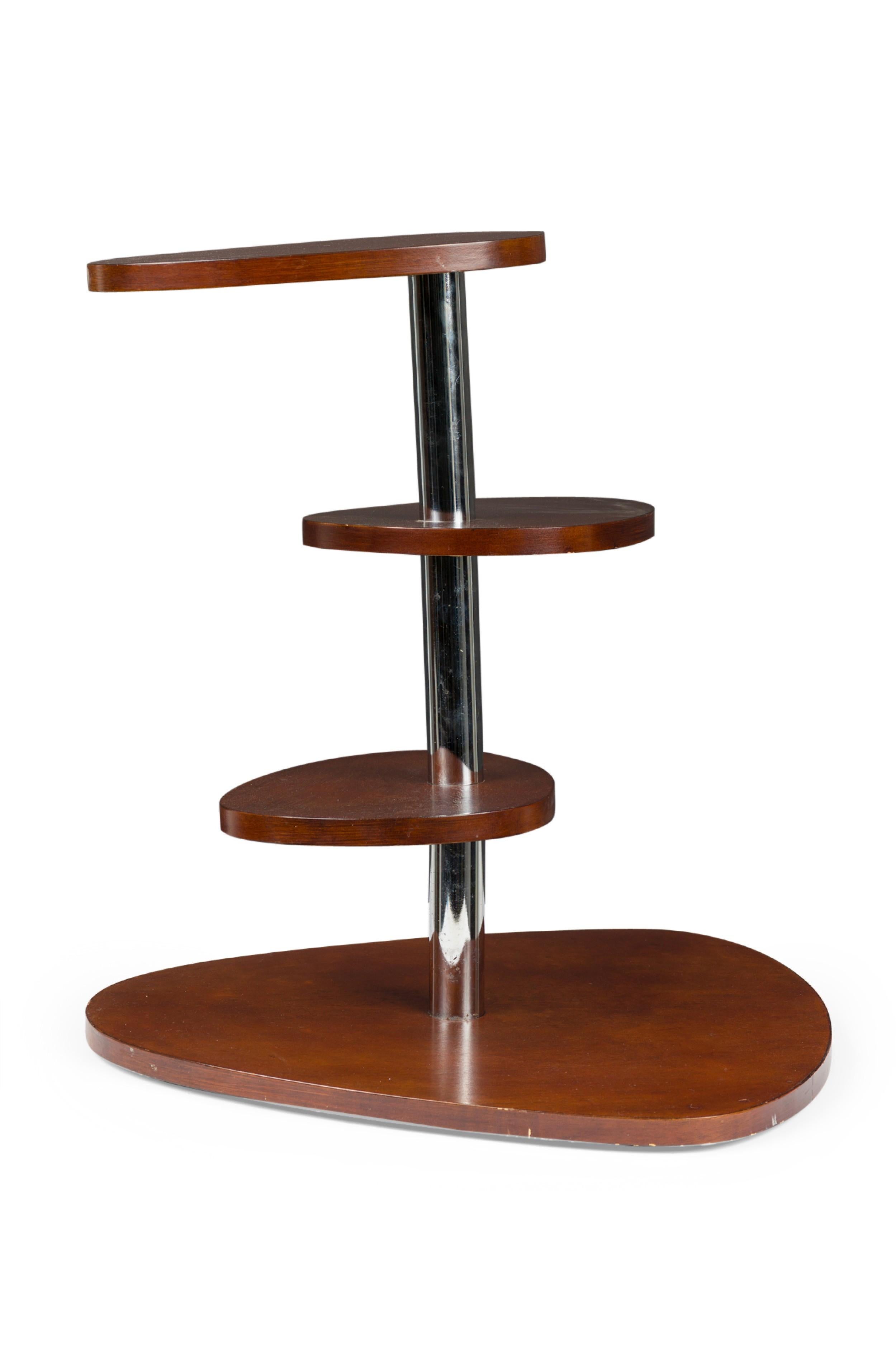 Mesa Mexique Pivotante Francesa Moderna de Caoba de 4 Pisos Estilo de Charlotte Perriand Francés en venta
