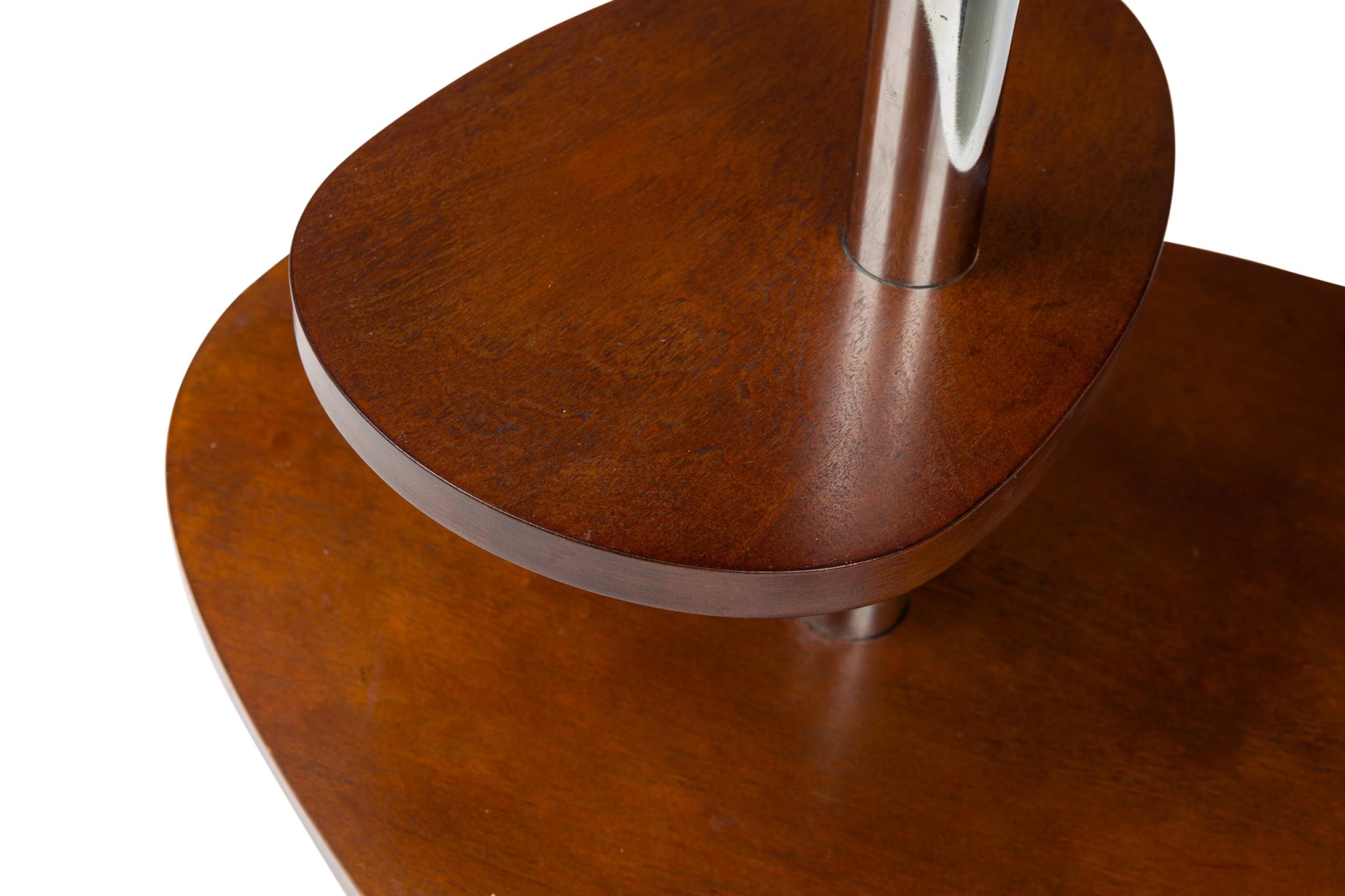 Mesa Mexique Pivotante Francesa Moderna de Caoba de 4 Pisos Estilo de Charlotte Perriand siglo XX en venta