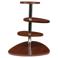 French Modern Mahogany 4 Tier Pivoting Mexique Table Style of Charlotte Perriand