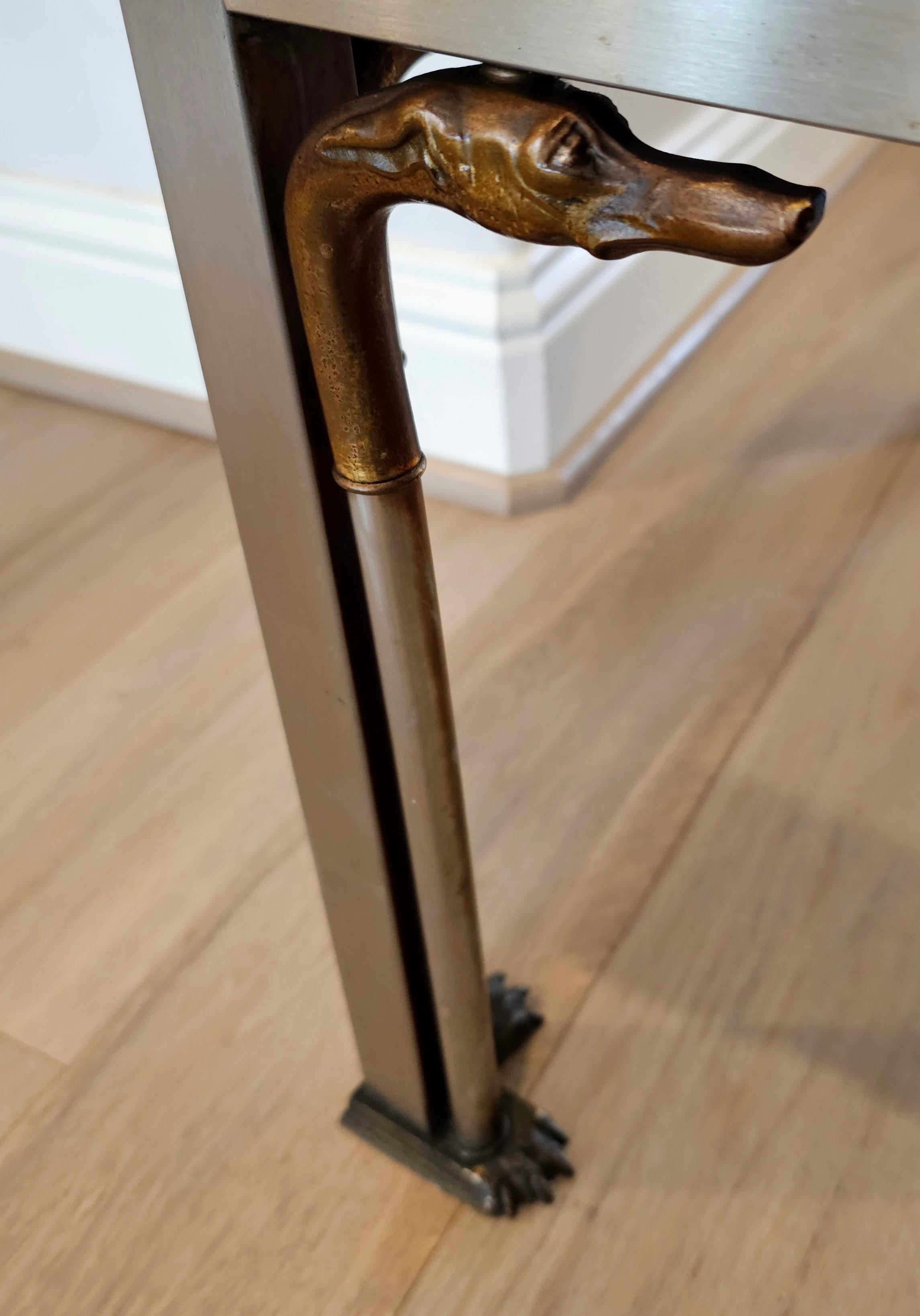 Table à tête de lévrier de style néoclassique moderne français Maison Jansen en vente 11