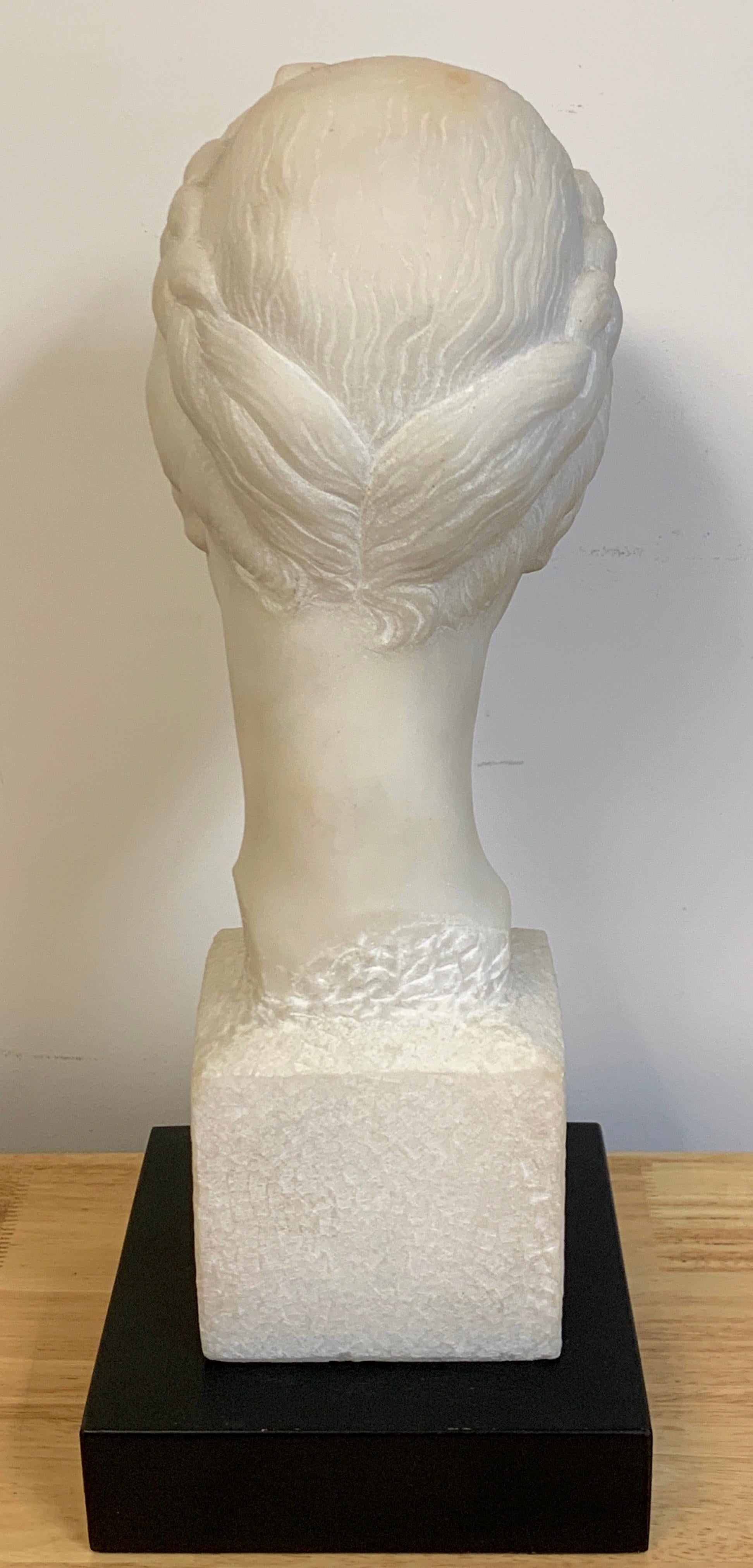 French Modern Marble Portrait Bust of a Lady, by L. Cordonnier, 1951  For Sale 3