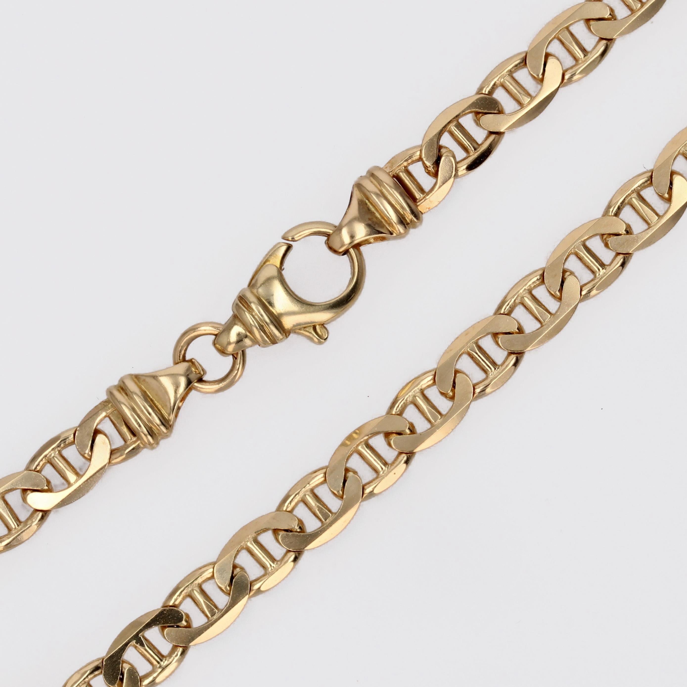 French Modern Marine Mesh 18 Karat Yellow Gold Bracelet For Sale 3