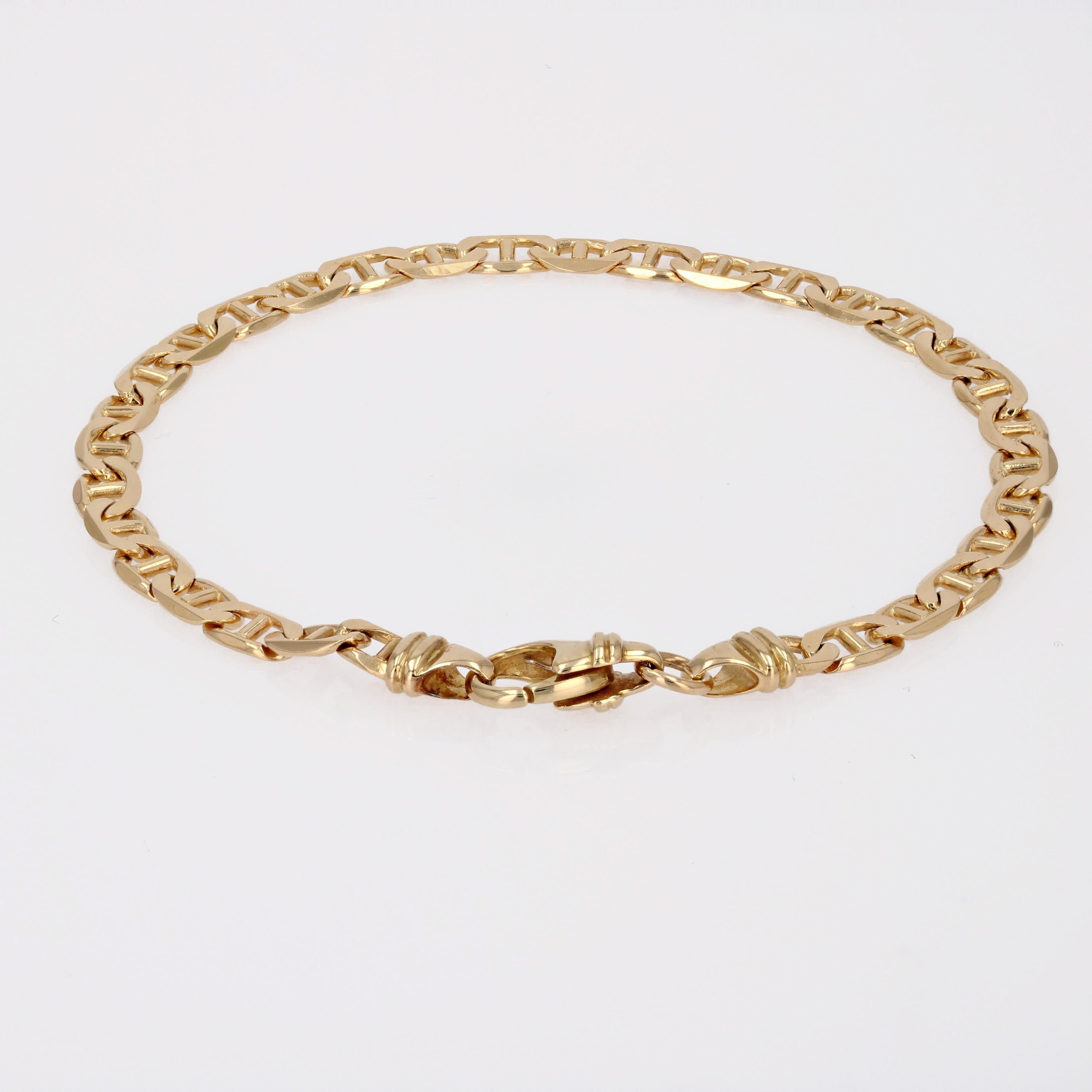 French Modern Marine Mesh 18 Karat Yellow Gold Bracelet For Sale 4