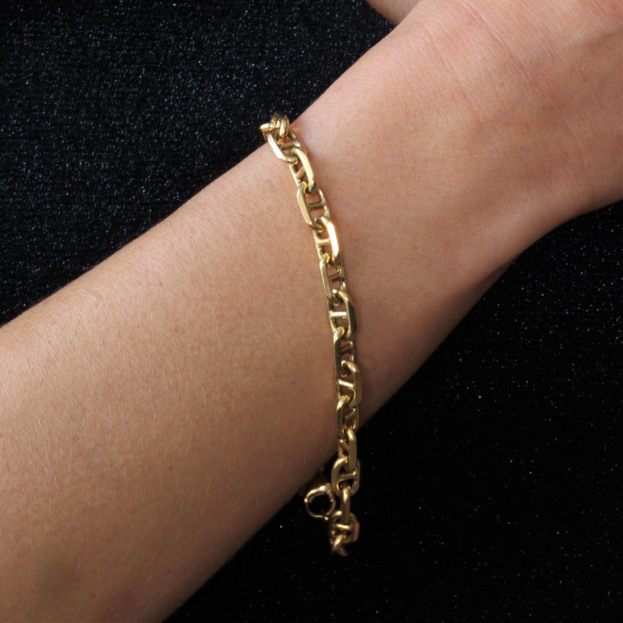French Modern Massive Marine Mesh 18 Karat Yellow Gold Bracelet 1