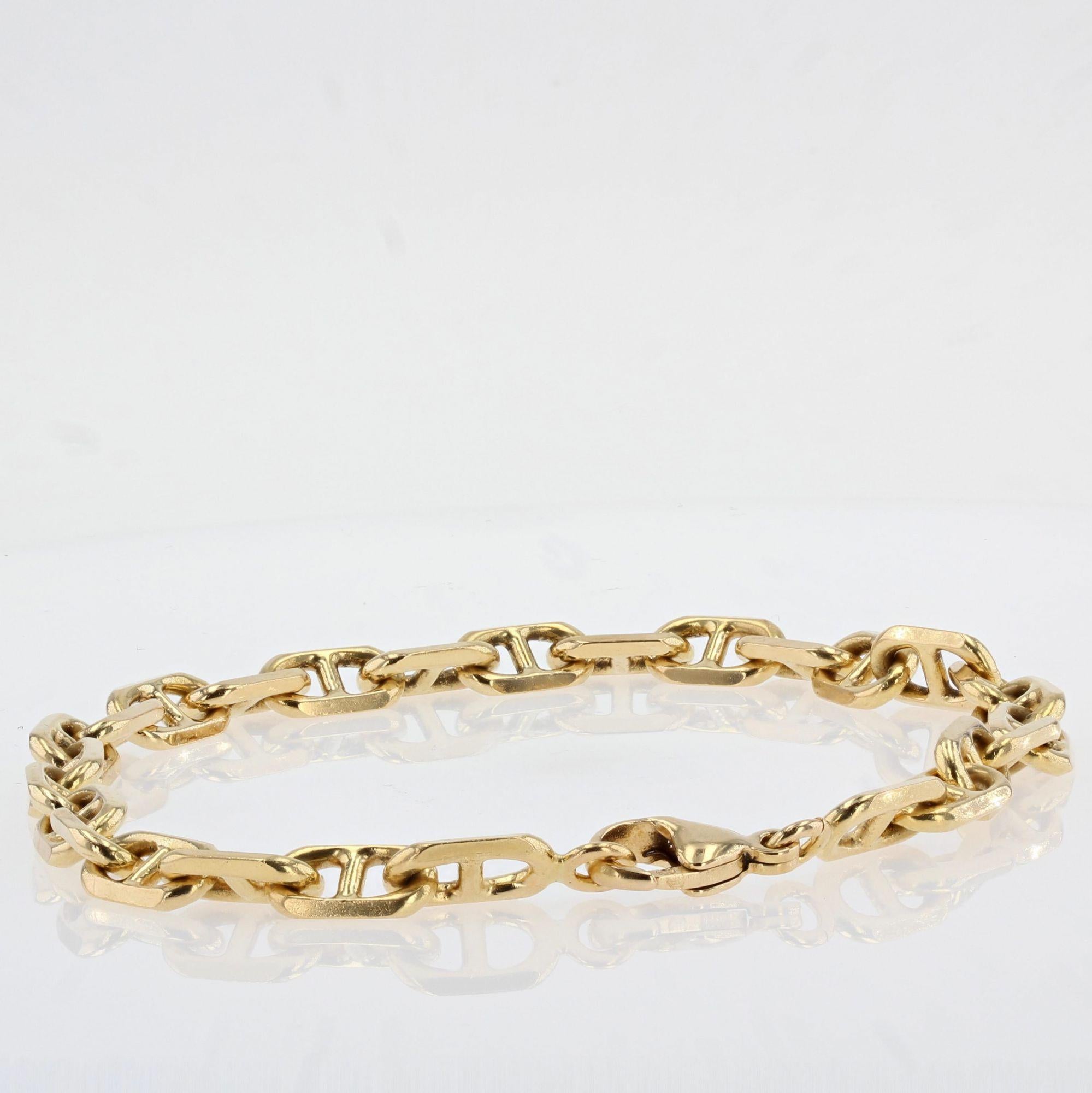 French Modern Massive Marine Mesh 18 Karat Yellow Gold Bracelet 4