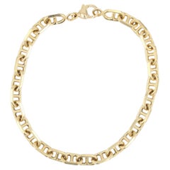 Bracciale moderno francese a maglia marina massiccia in oro giallo 18 carati