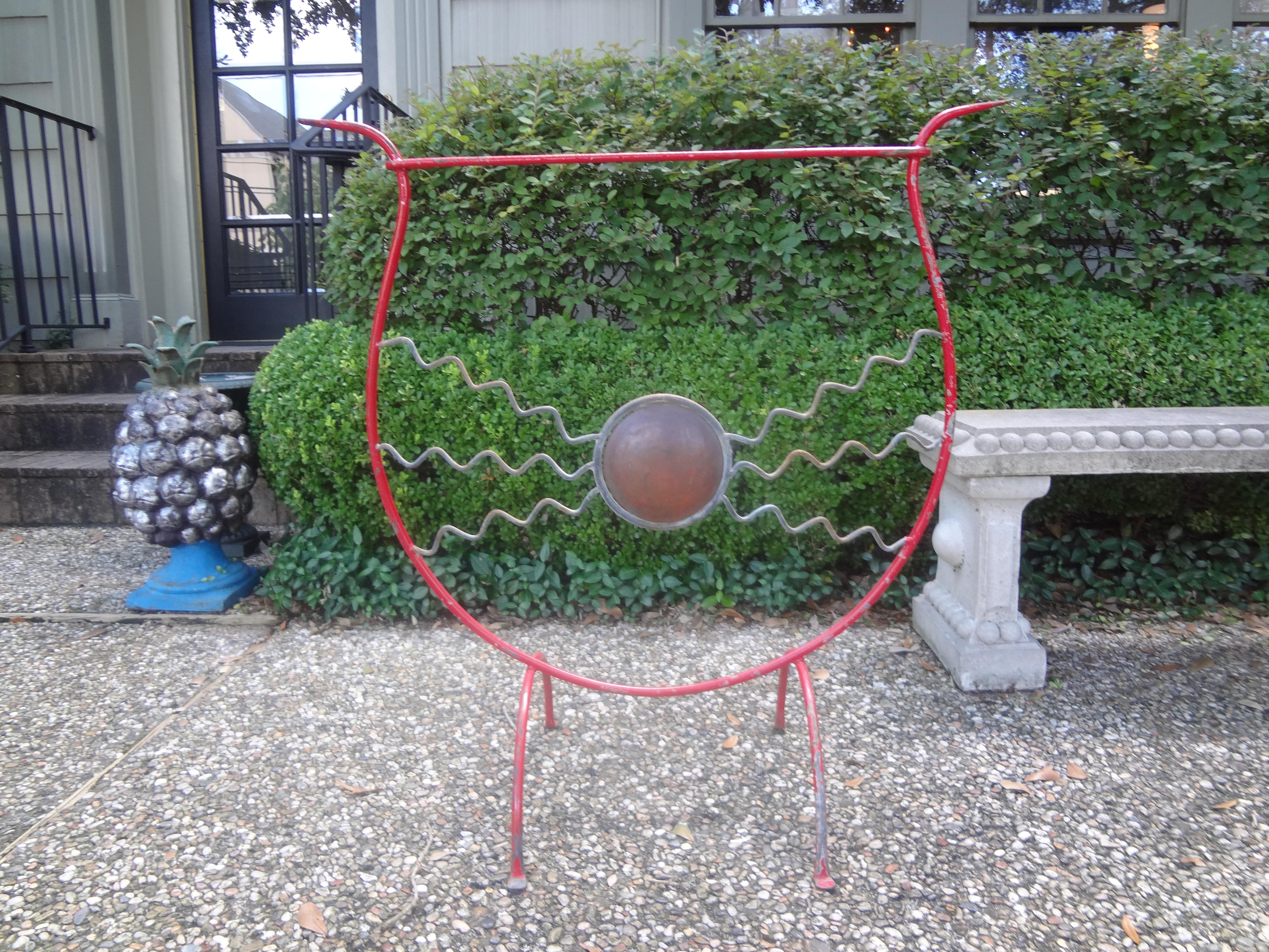 Mid-Century Modern French Modern Mixed Metal Fire Place Screen For Sale