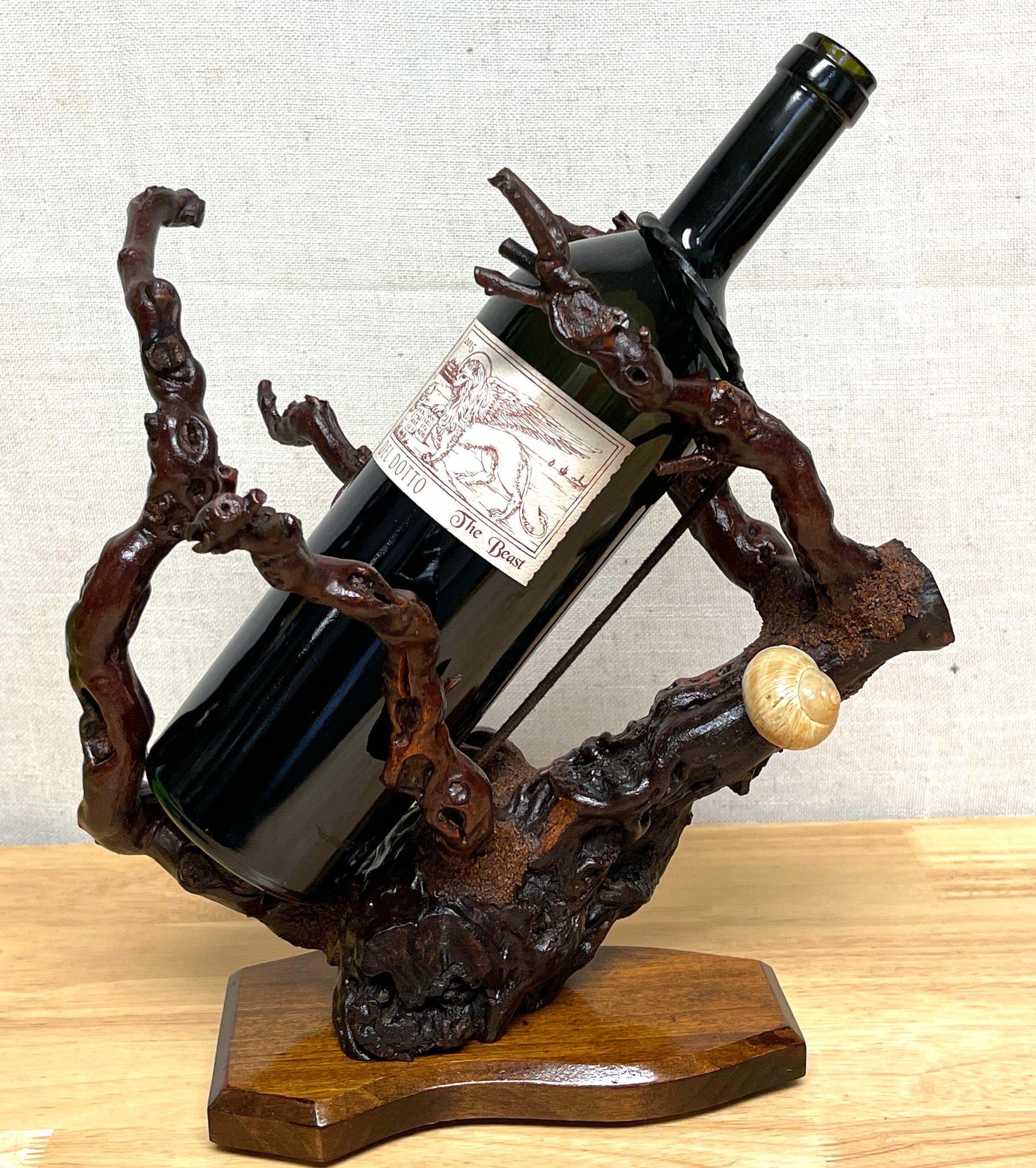 Organic Modern French Modern Natural Grapevine ‘Coral’  Wine Caddy For Sale