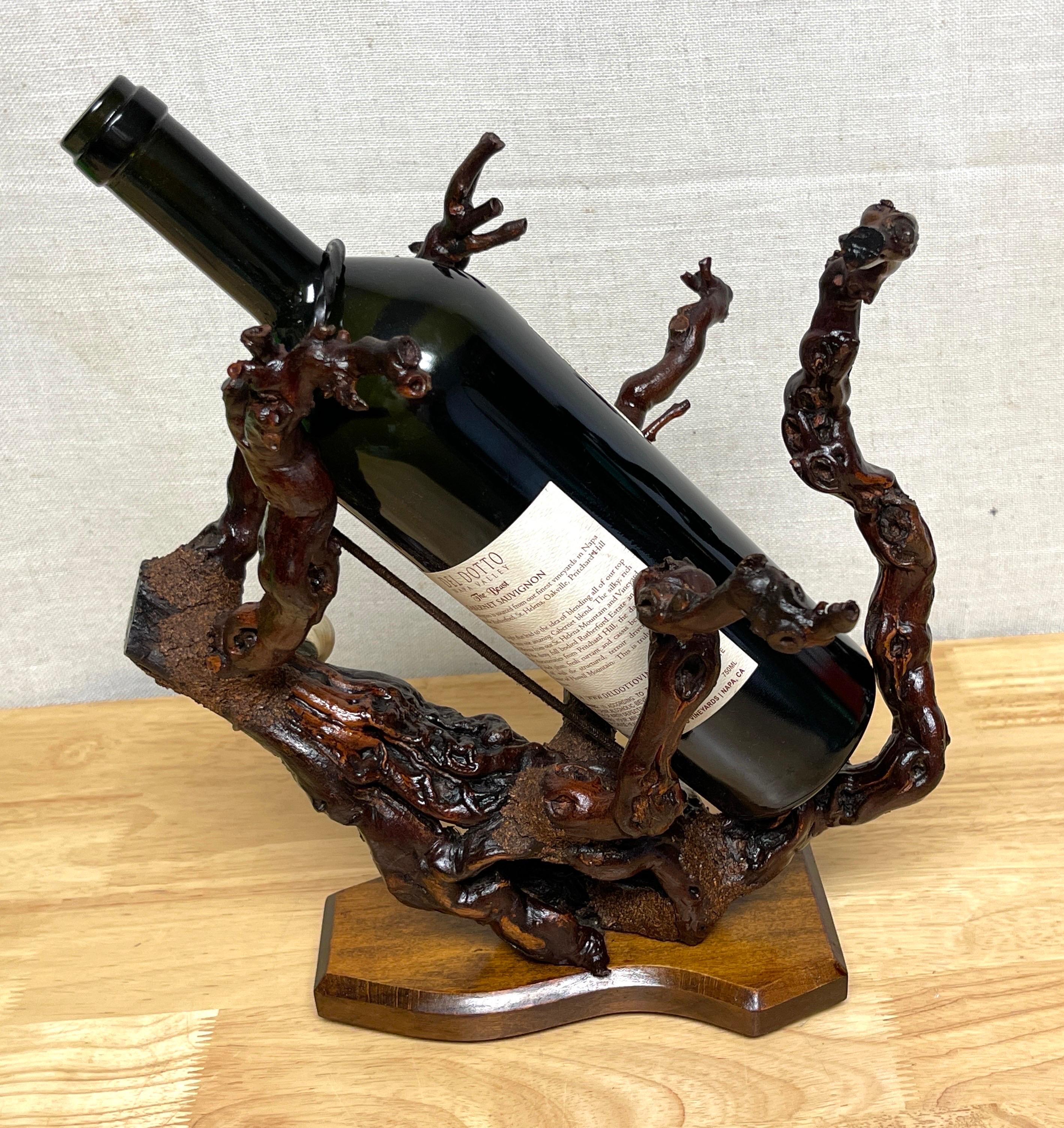 20th Century French Modern Natural Grapevine ‘Coral’  Wine Caddy For Sale
