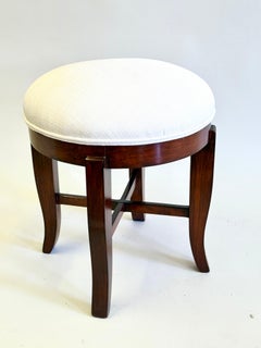 French Modern Neoclassical / Art Deco Mahogany Stool / Bench, Jean-MIchel Frank