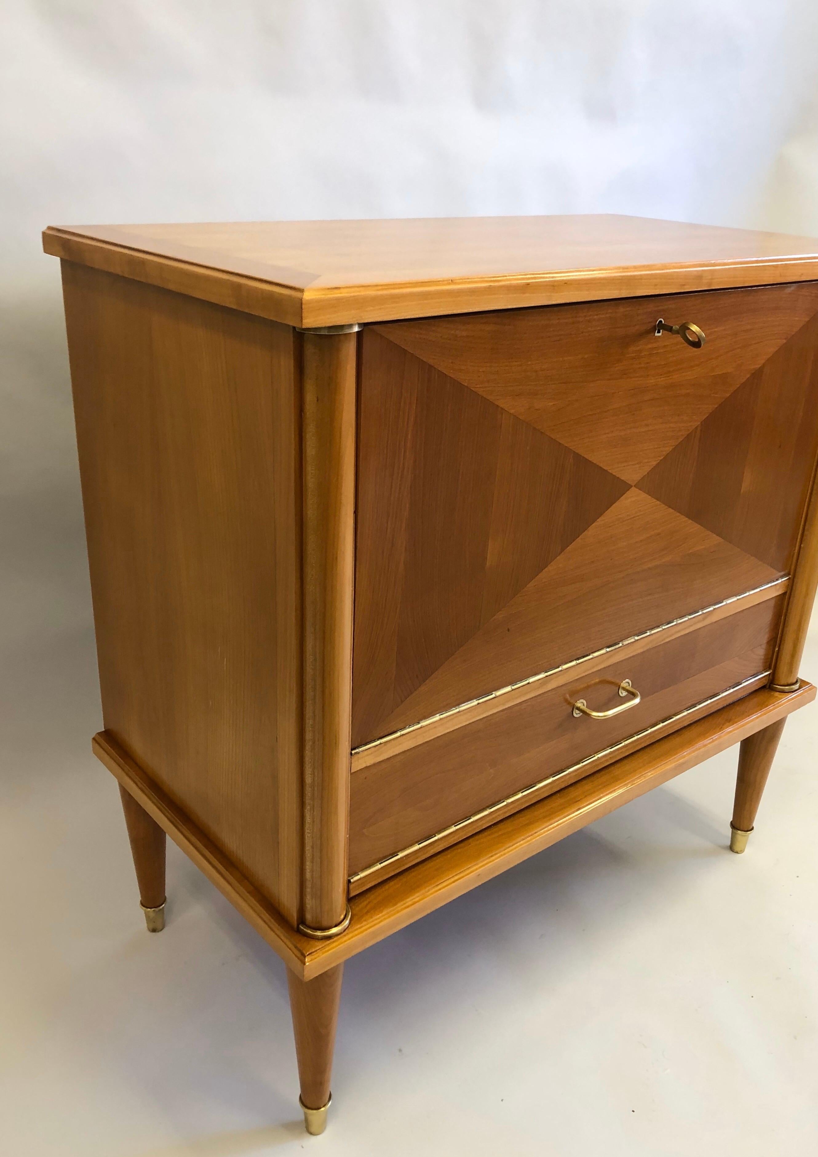 20th Century French Modern Neoclassical Cherry Inlay Sideboard/ Console/ Bar by Andre Arbus