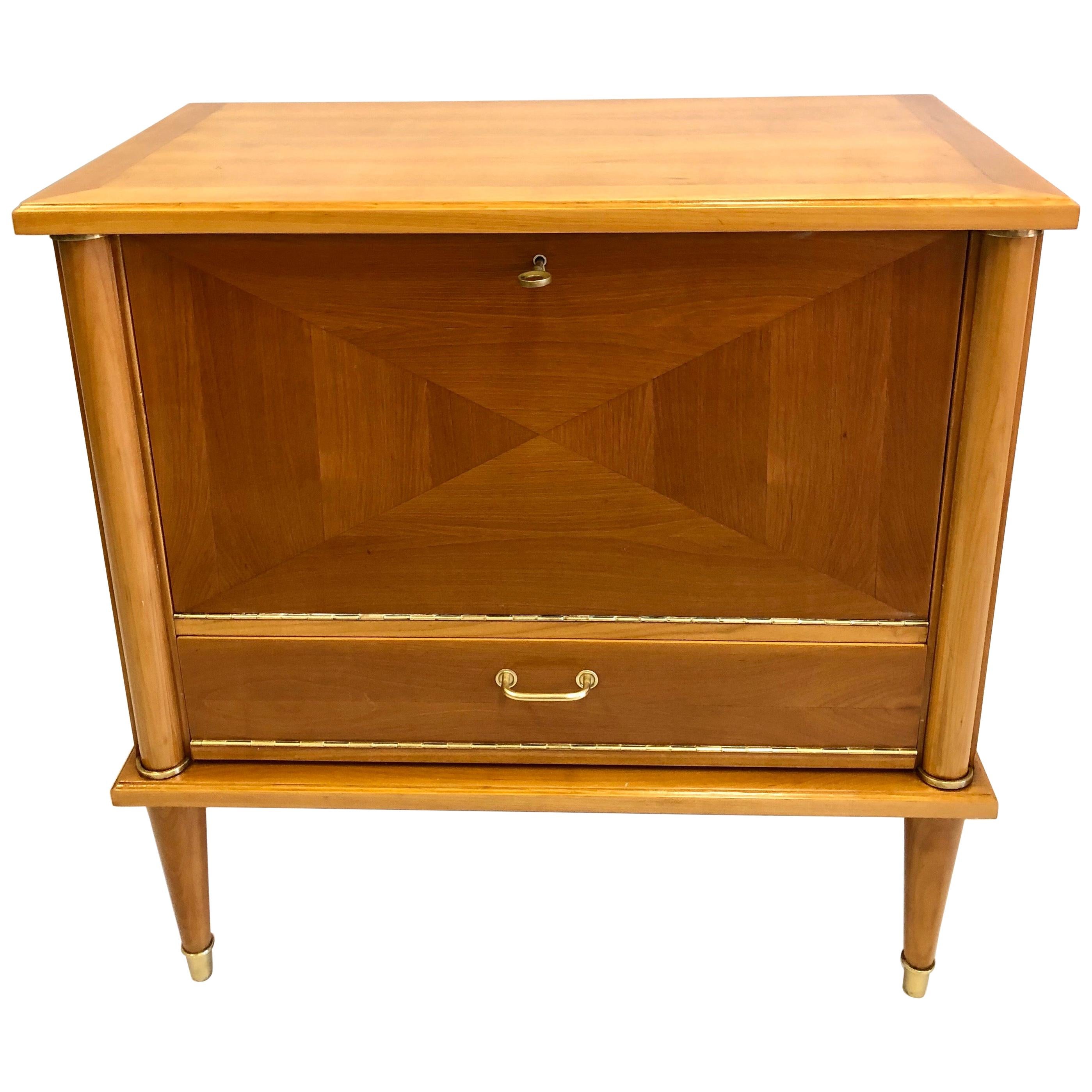 French Modern Neoclassical Cherry Inlay Sideboard/ Console/ Bar by Andre Arbus