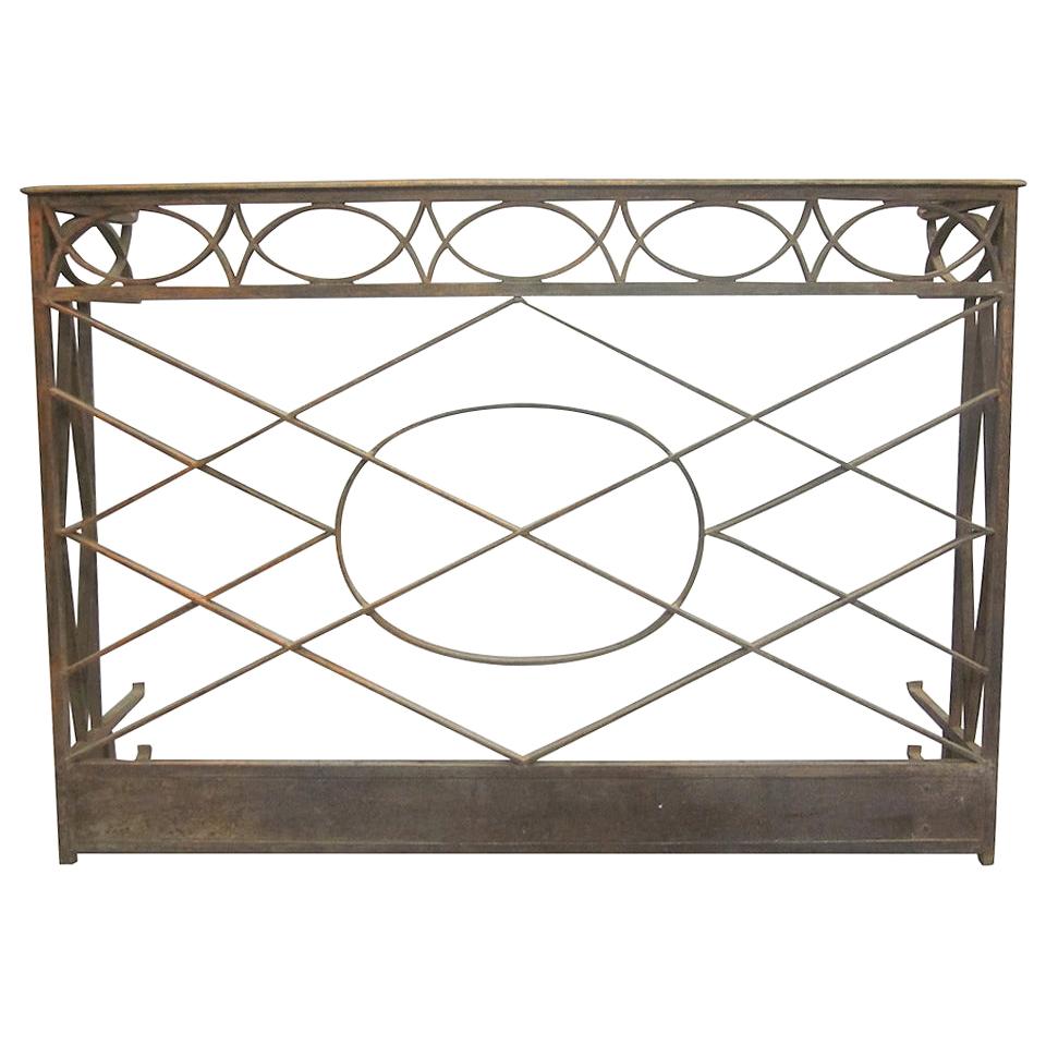 French Modern Neoclassical Console in Hand-Hammered Iron