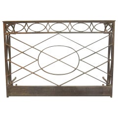 Antique French Modern Neoclassical Console in Hand-Hammered Iron