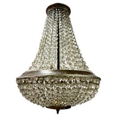 Araña francesa moderna neoclásica de cristal tallado Attr. a Maison Bagues 1930