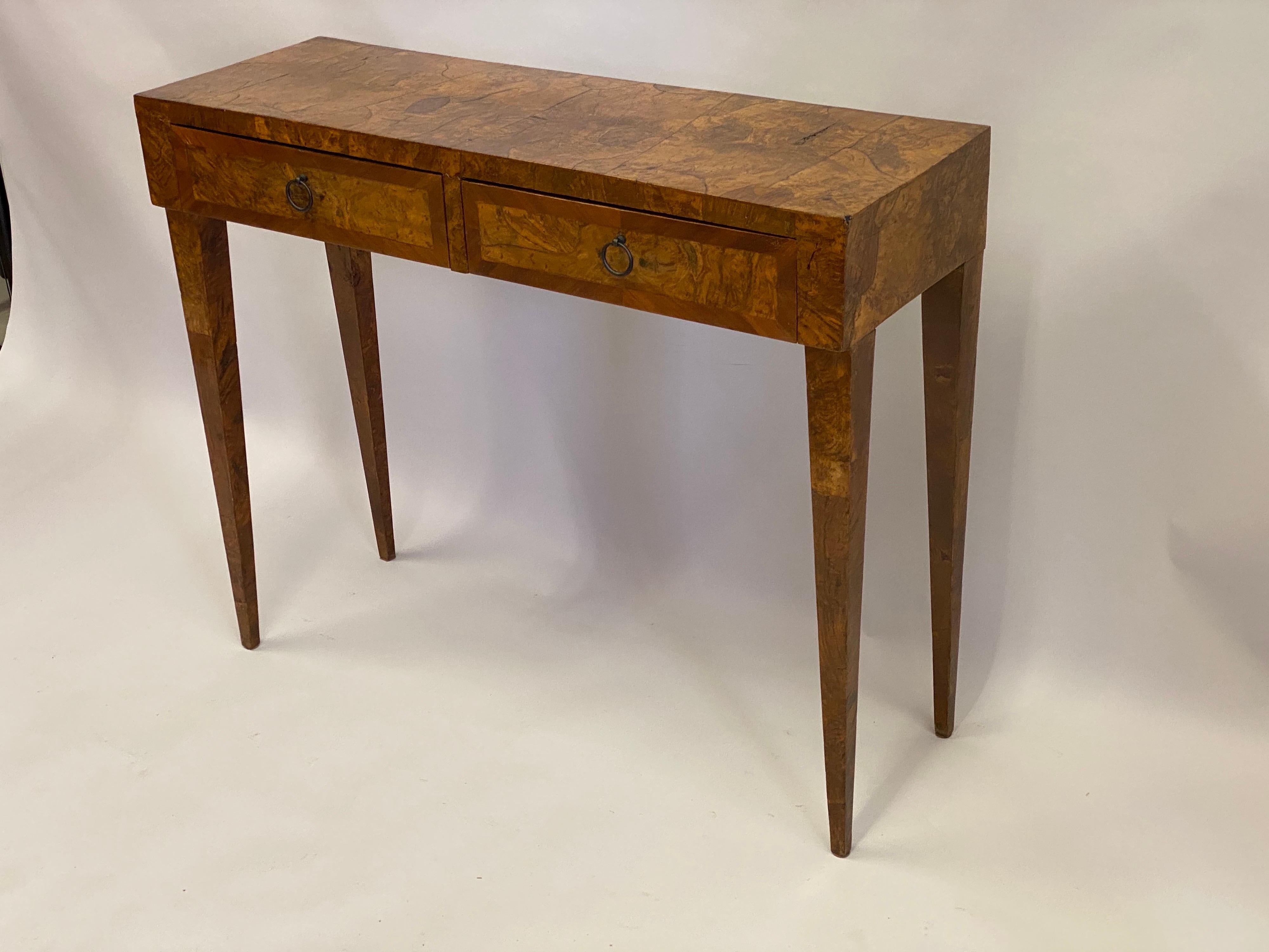Mid-Century Modern French Modern Neoclassical Fruit Wood Console/ Desk, Circle of Jean-Michel Frank