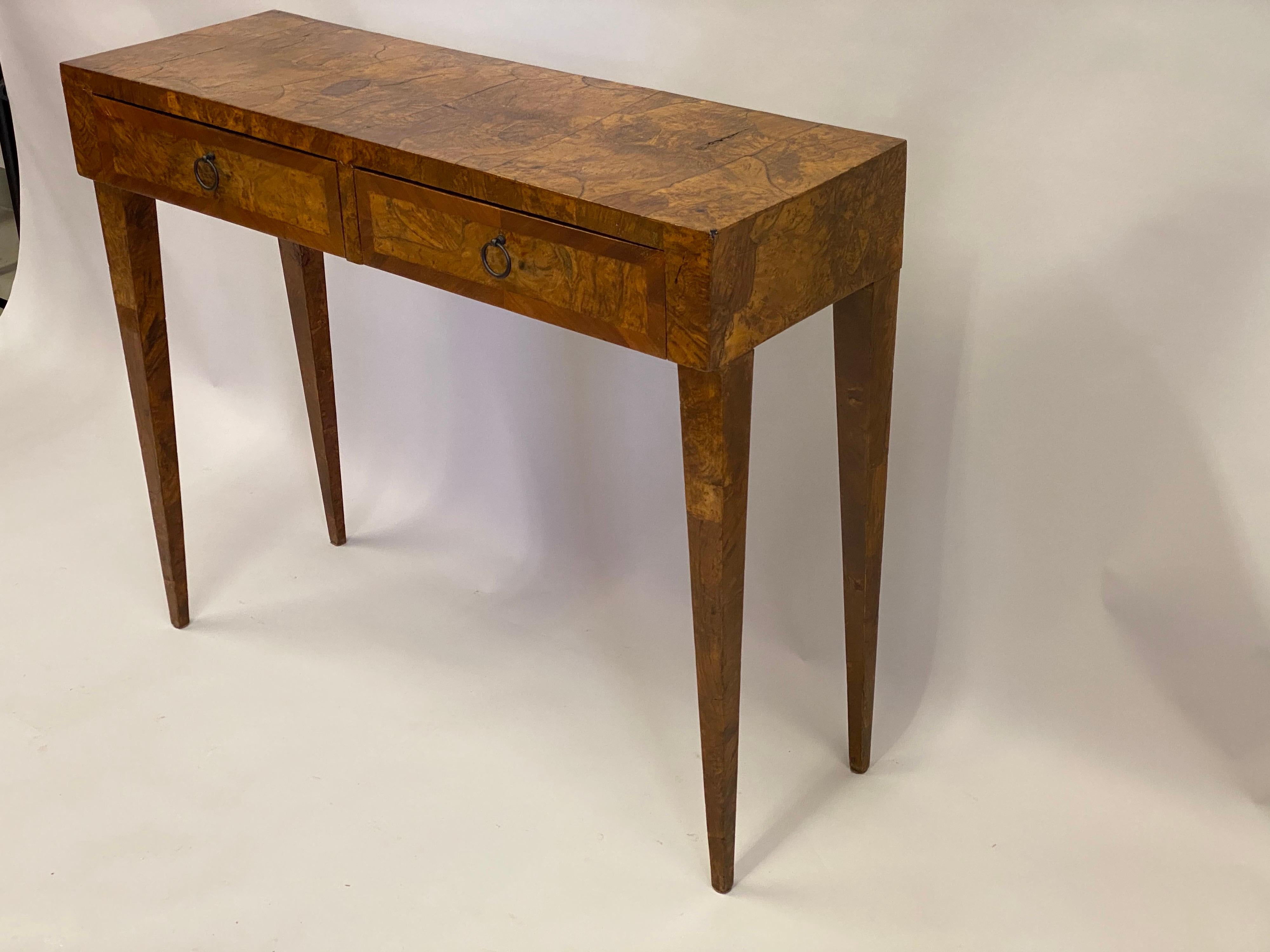 French Modern Neoclassical Fruit Wood Console/ Desk, Circle of Jean-Michel Frank In Good Condition In New York, NY