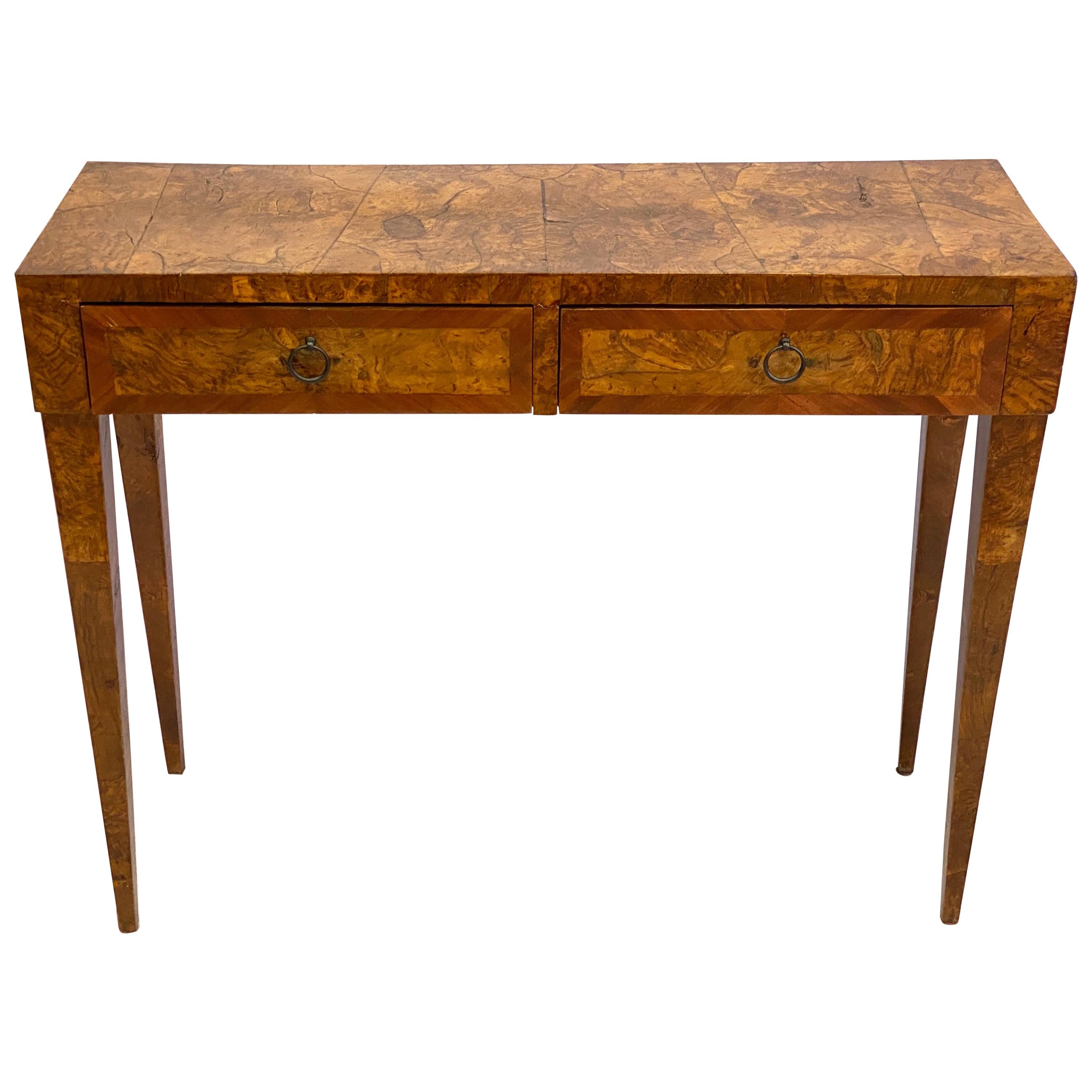 French Modern Neoclassical Fruit Wood Console/ Desk, Circle of Jean-Michel Frank