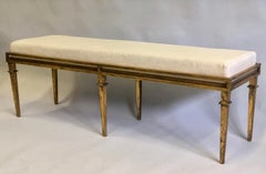French Custom Modern Neoclassical Gilt Iron Bench in the style of Maison Ramsay