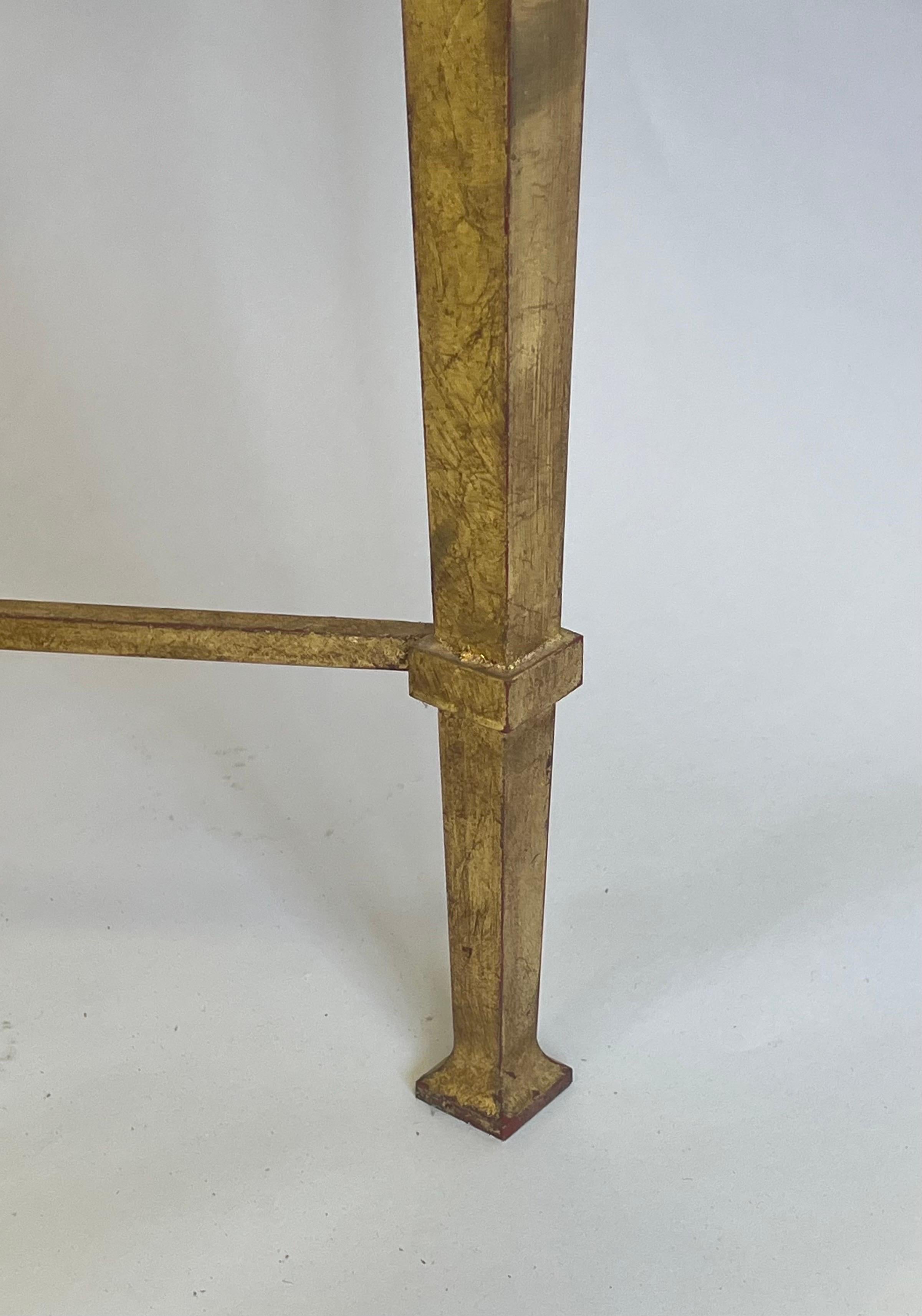 French Modern Neoclassical Gilt Iron Console, Andre Arbus and Gilbert Poillerat For Sale 12