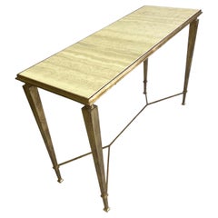 Console néoclassique française en fer doré mi-siècle moderne de la Maison Ramsay
