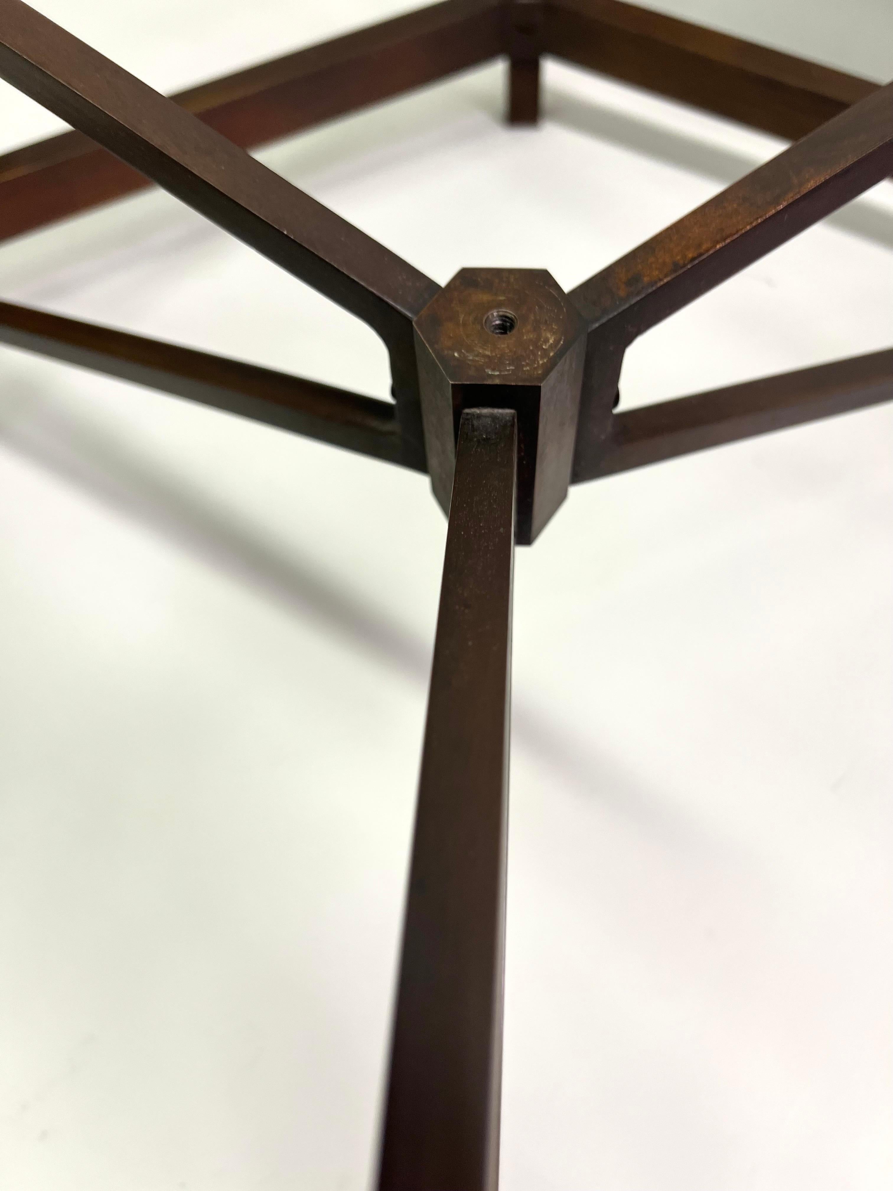 French Modern Neoclassical Hexagonal Bronze Cocktail Table, Poillerat & Arbus For Sale 6