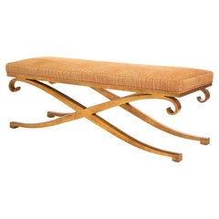 French Modern Neoclassical Iron Bench, Subes style