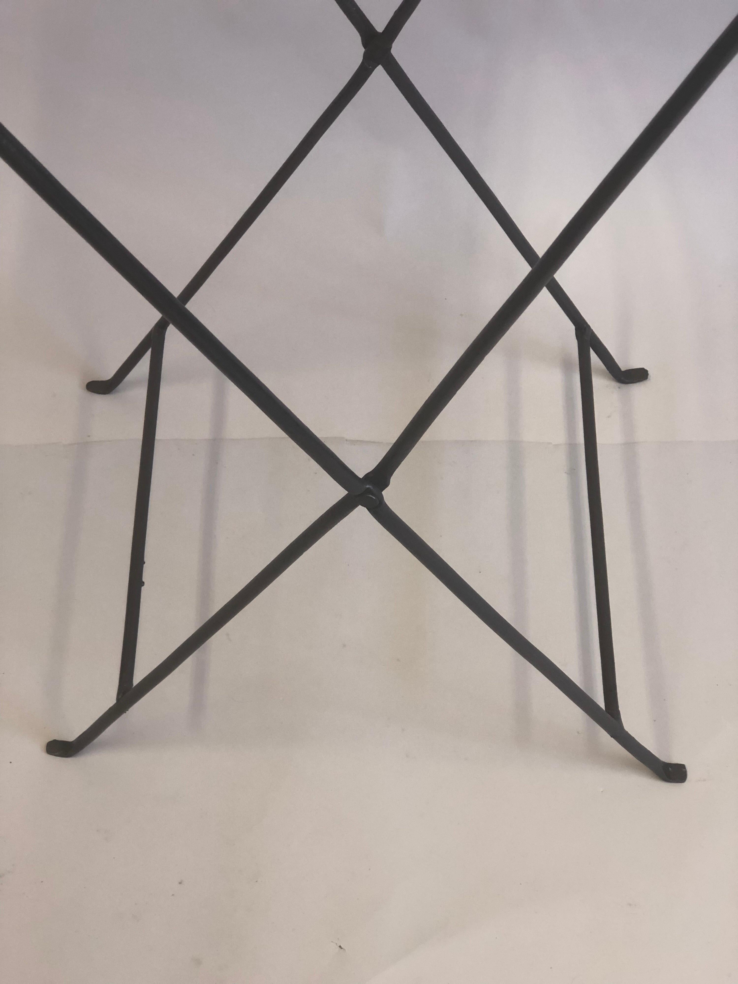 French Modern Neoclassical Iron and Marble Table in Manner of Jean-Michel Frank For Sale 7