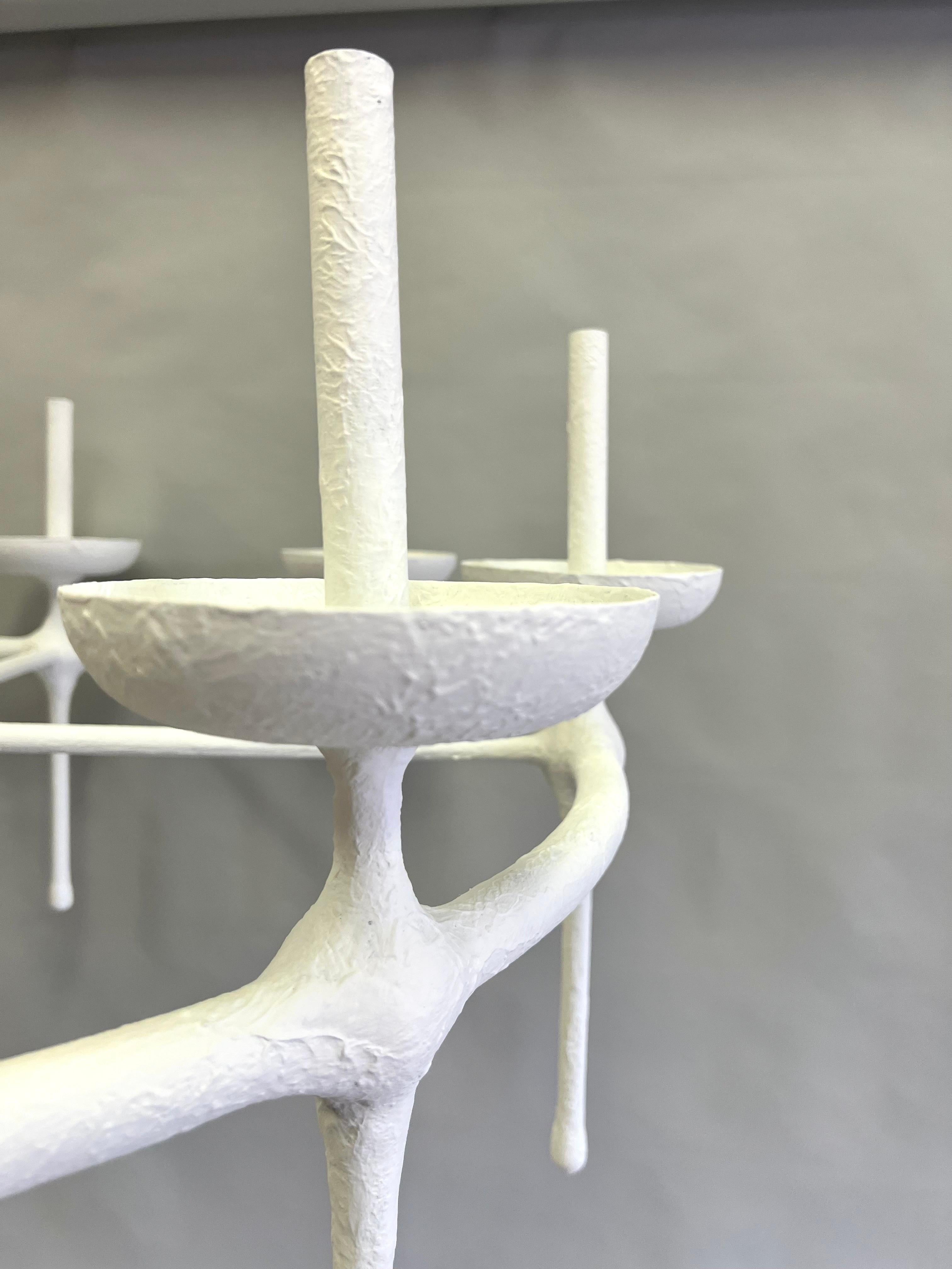 French, Modern Neoclassical Plaster Chandelier in the Style of Diego Giacometti For Sale 5