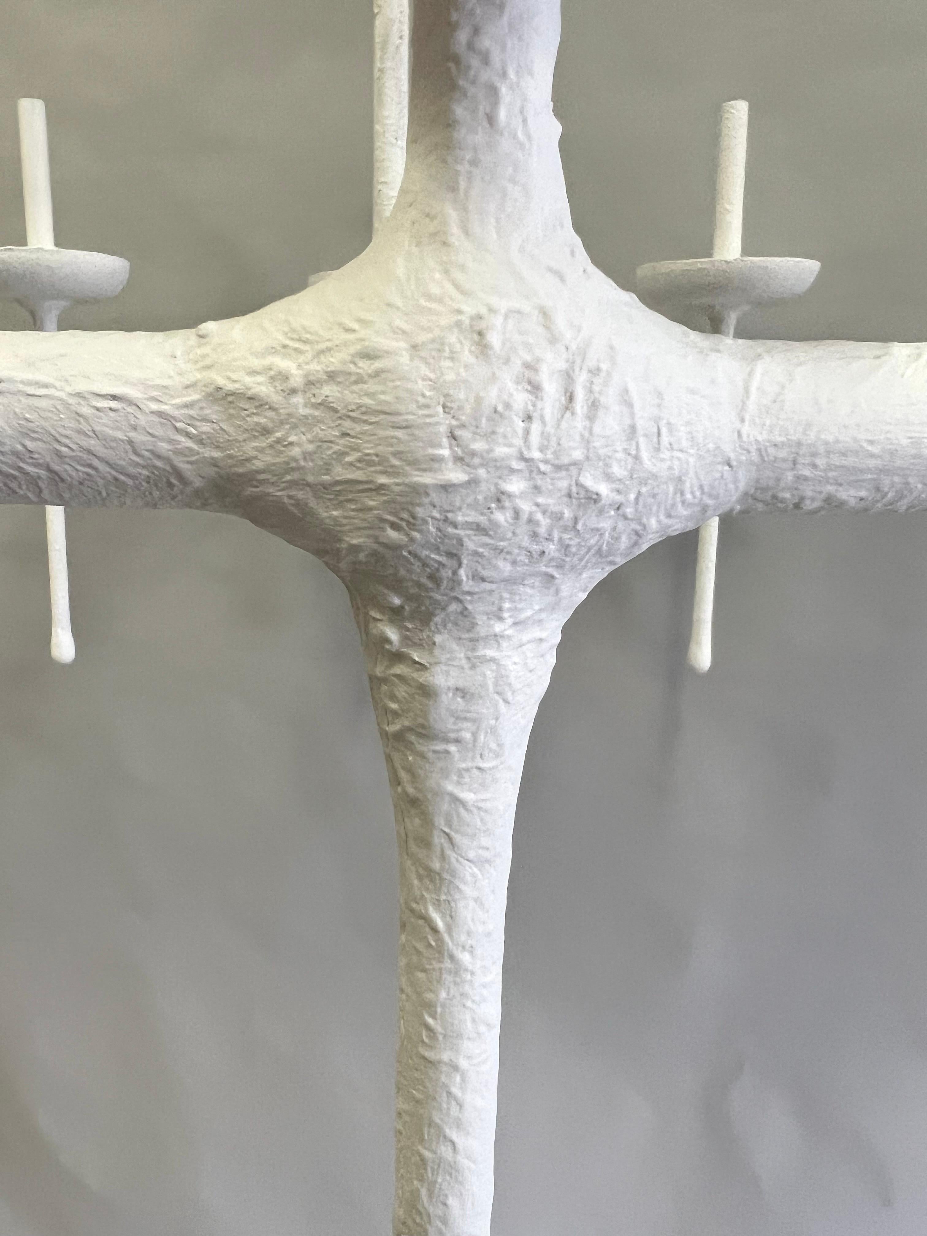 French, Modern Neoclassical Plaster Chandelier in the Style of Diego Giacometti For Sale 9