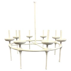 Lampadario in gesso neoclassico moderno francese nello stile di Diego Giacometti
