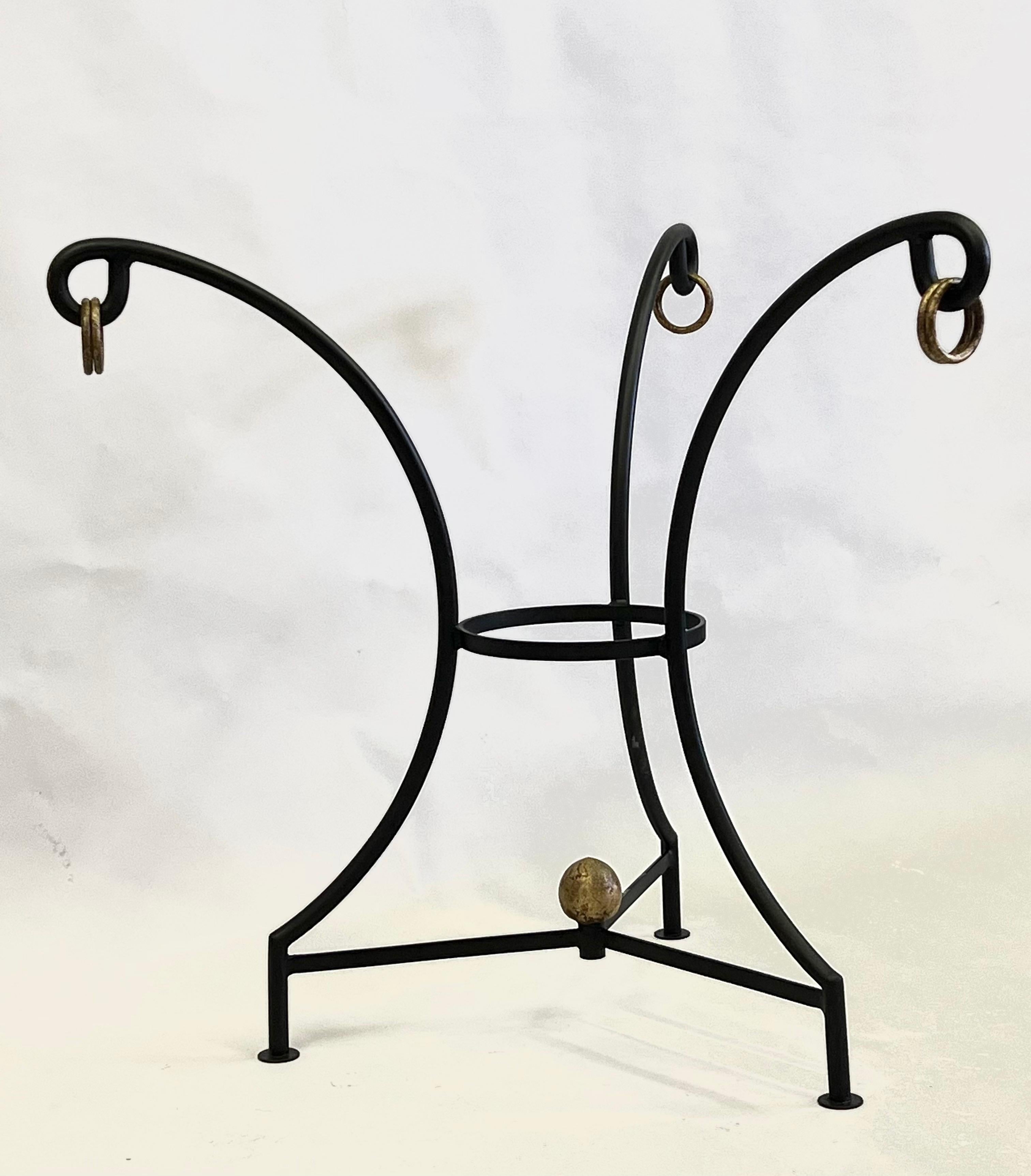 20th Century French Modern Neoclassical Wrought Iron Dining / Center Table, Gilbert Poillerat For Sale