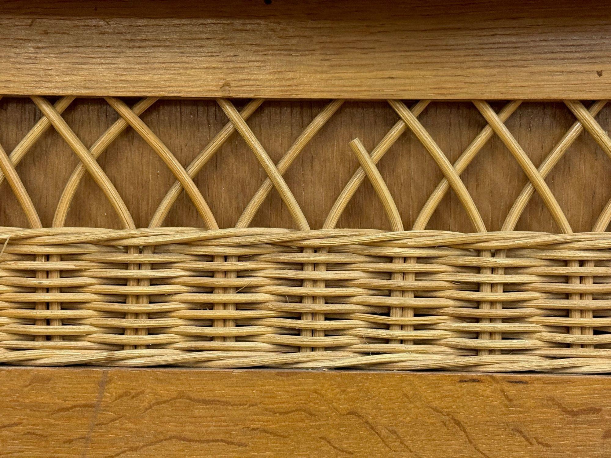 Cassettiera moderna francese, Oak, Rattan, Francia, anni '60 in vendita 5