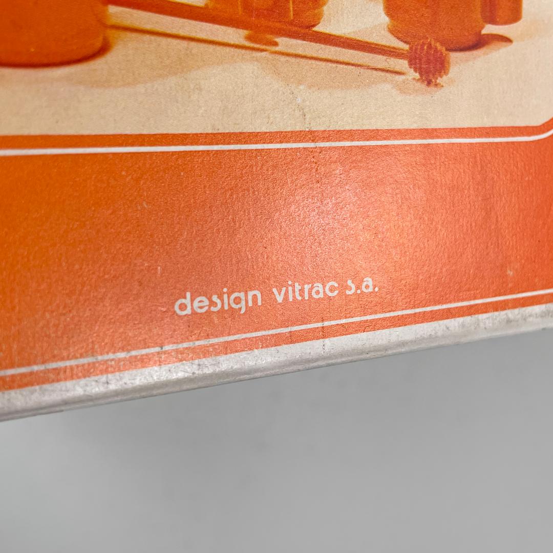 Französische moderne orangefarbene Plastikgarnitur Orangeade Jean Pierre Vitrac für Bourbon, 1970er Jahre im Angebot 8