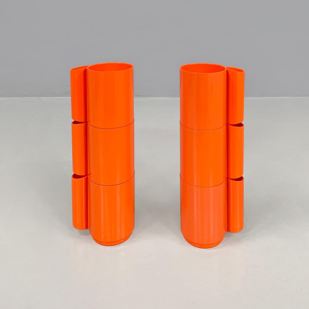Französische moderne orangefarbene Plastikgarnitur Orangeade Jean Pierre Vitrac für Bourbon, 1970er Jahre im Angebot 2