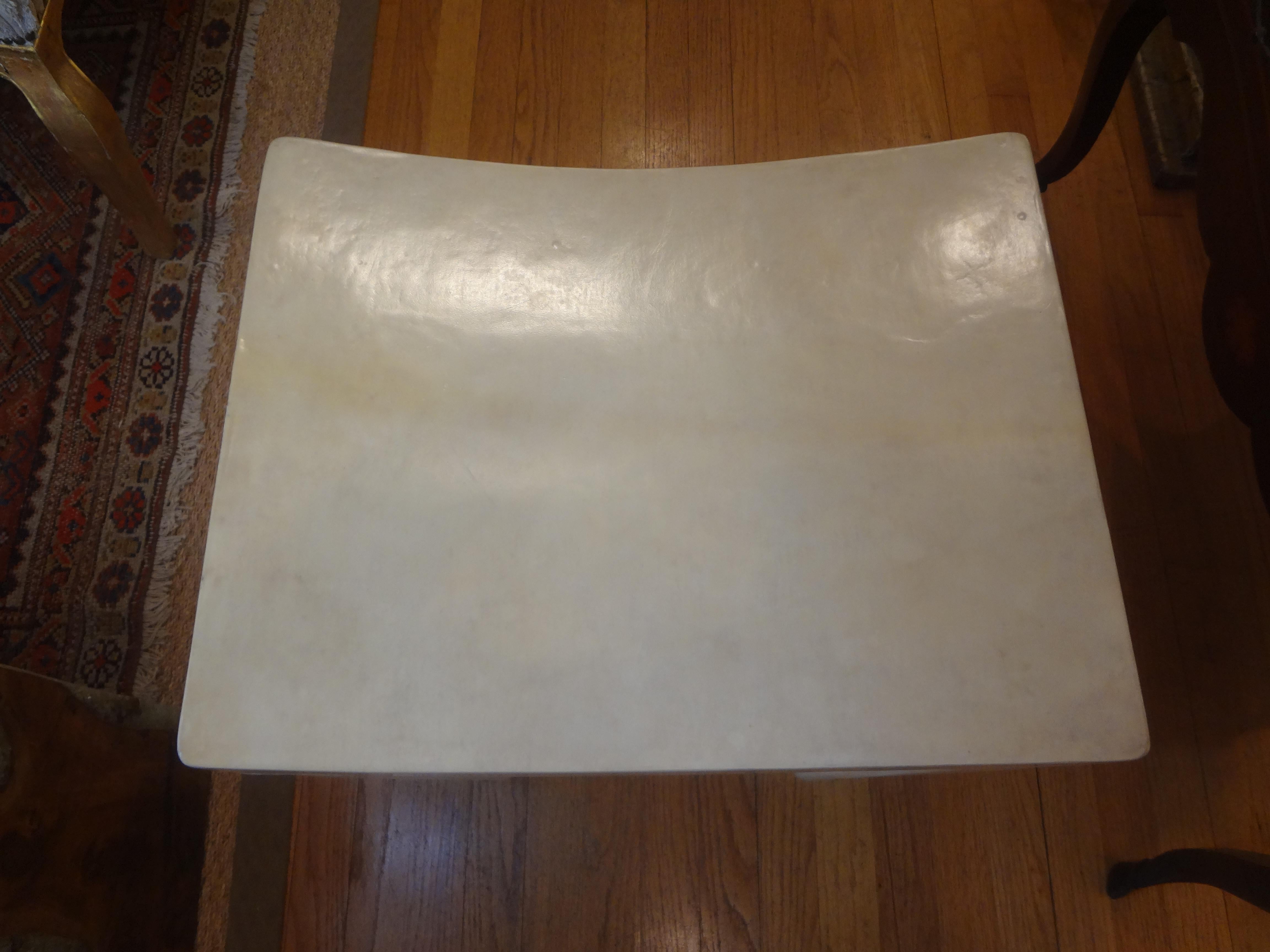 French Modern Parchment Bench by R & Y Augousti In Good Condition For Sale In Houston, TX