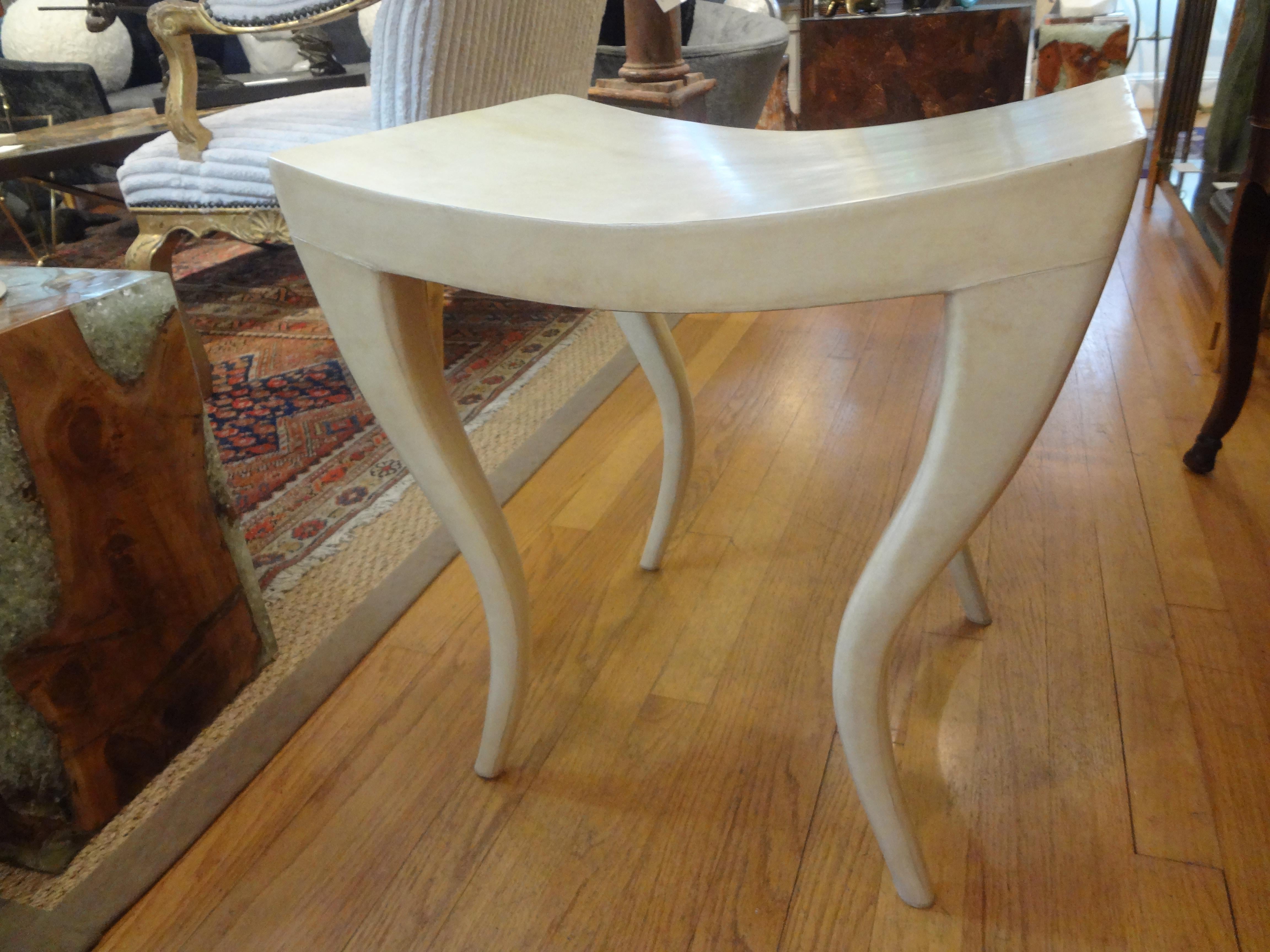 French Modern Parchment Bench by R & Y Augousti For Sale 1