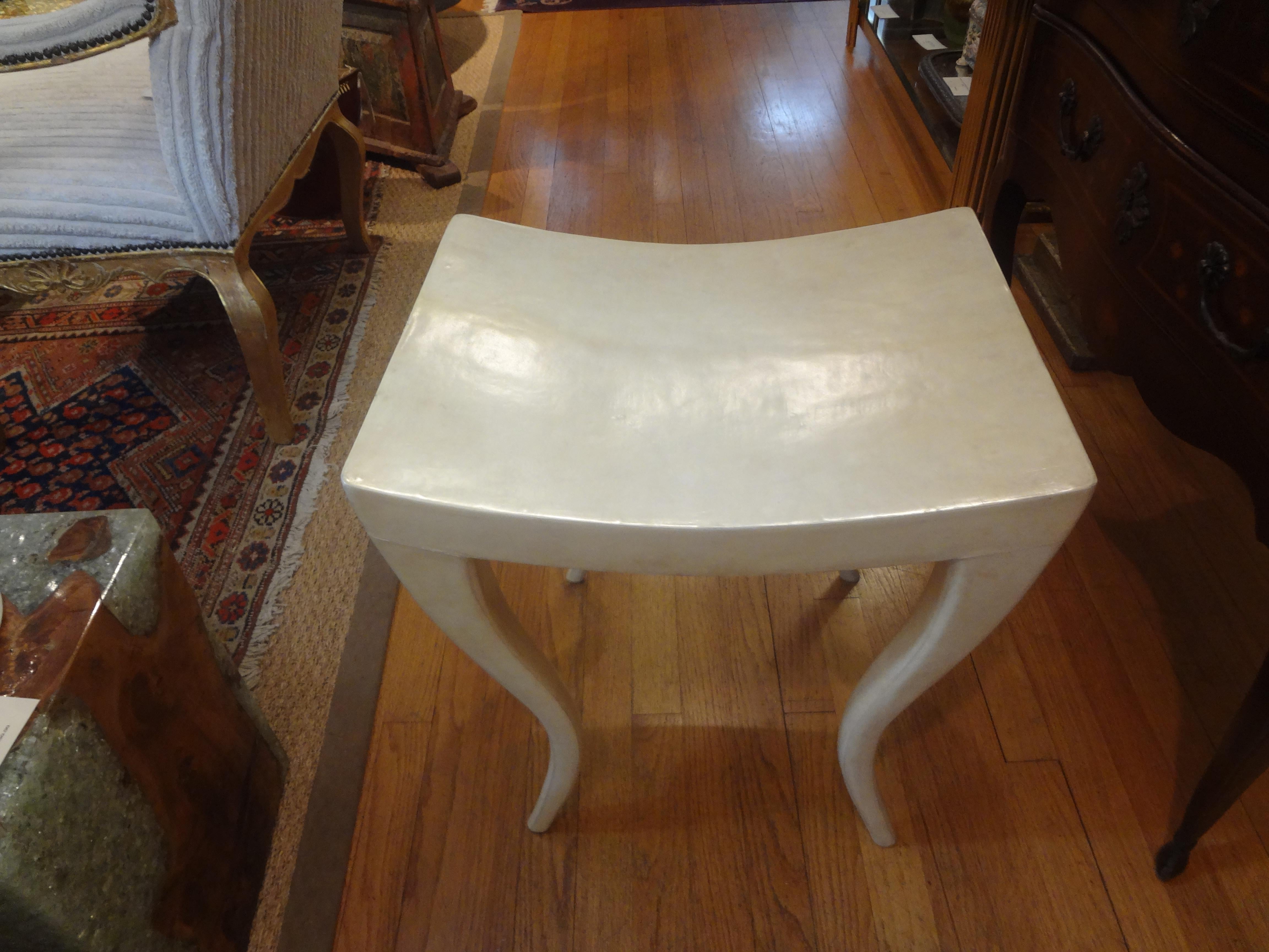French Modern Parchment Bench by R & Y Augousti For Sale 2