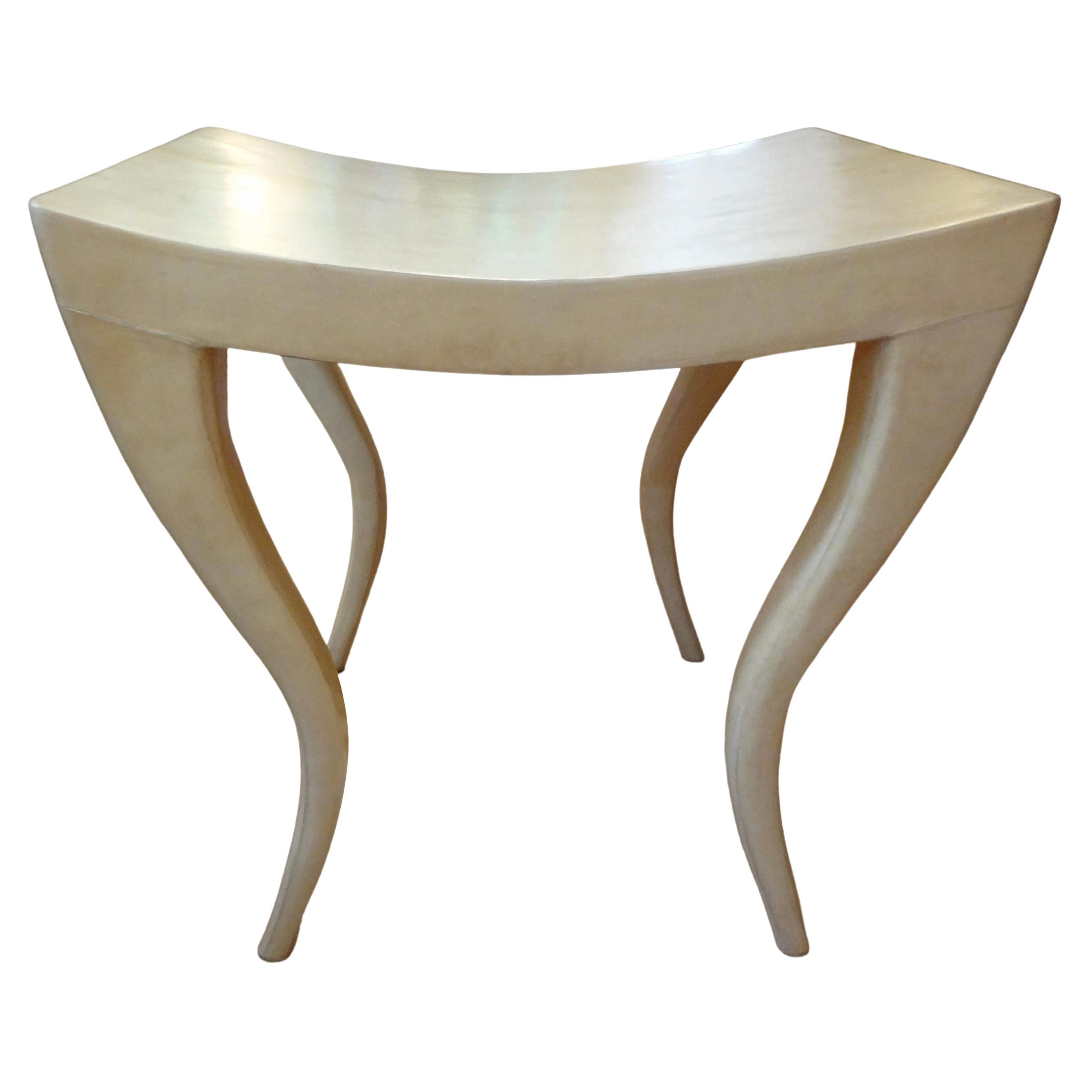 French Modern Parchment Bench by R & Y Augousti For Sale